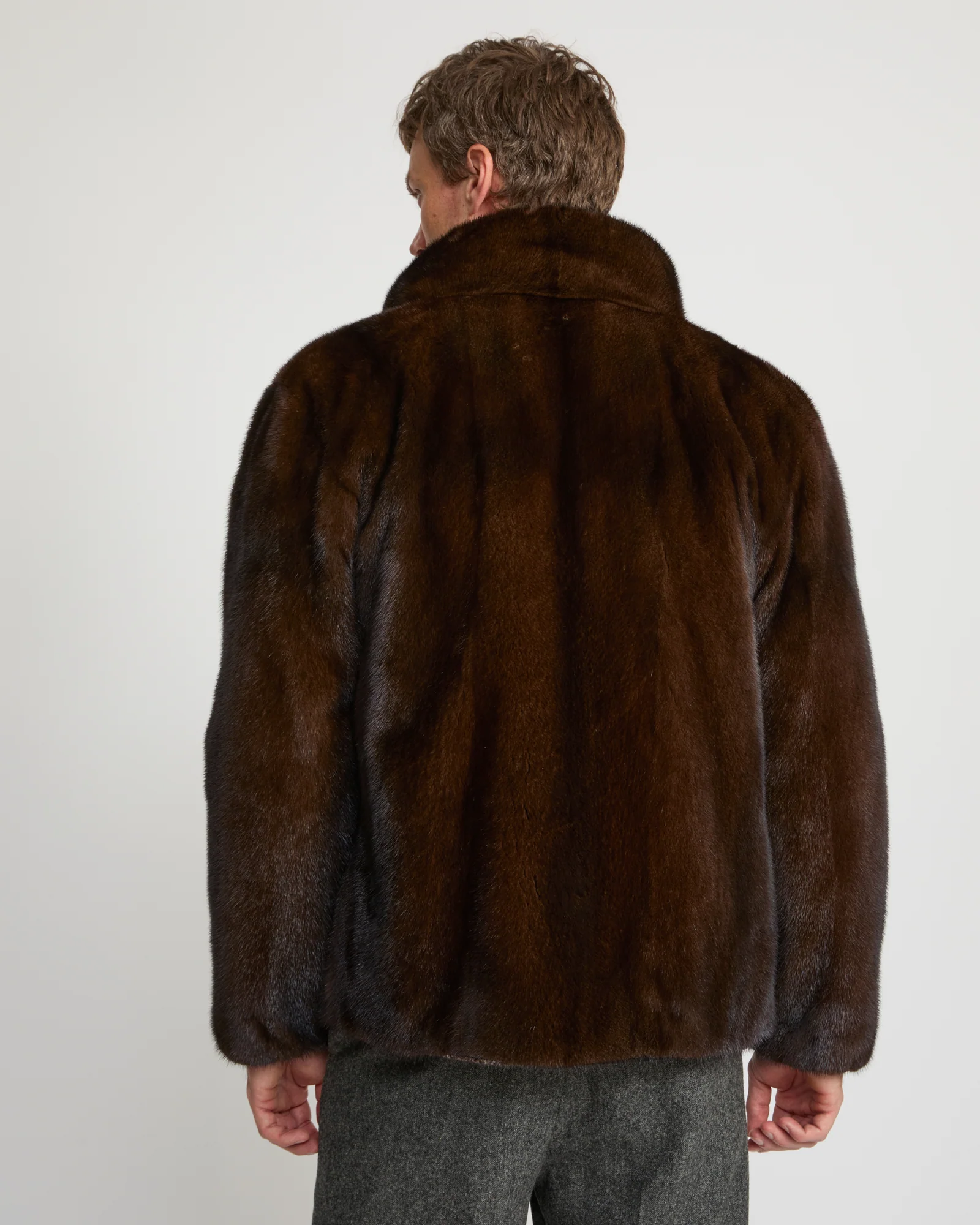 Reversible mink fur fleece jacket - Image 5