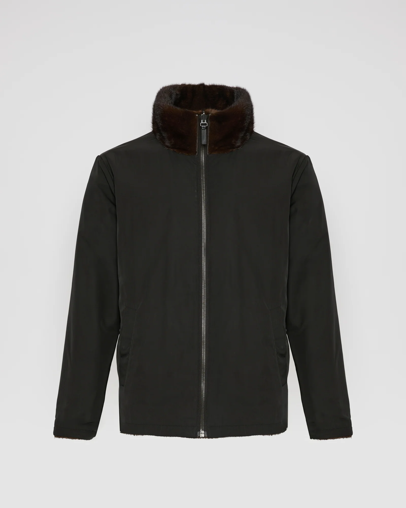 Reversible mink fur fleece jacket - Image 9