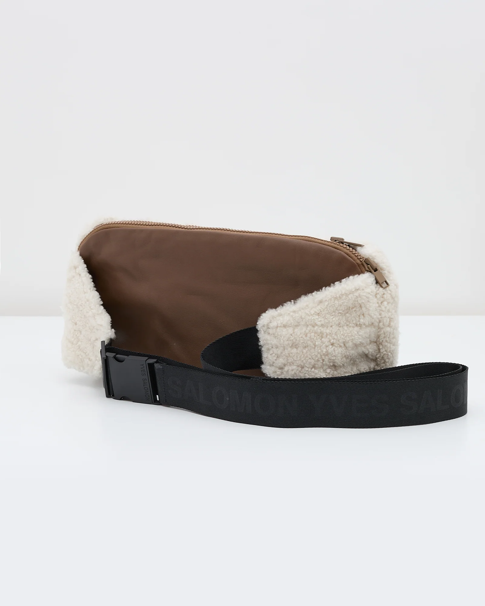 Shearling and leather waist bag - Image 2