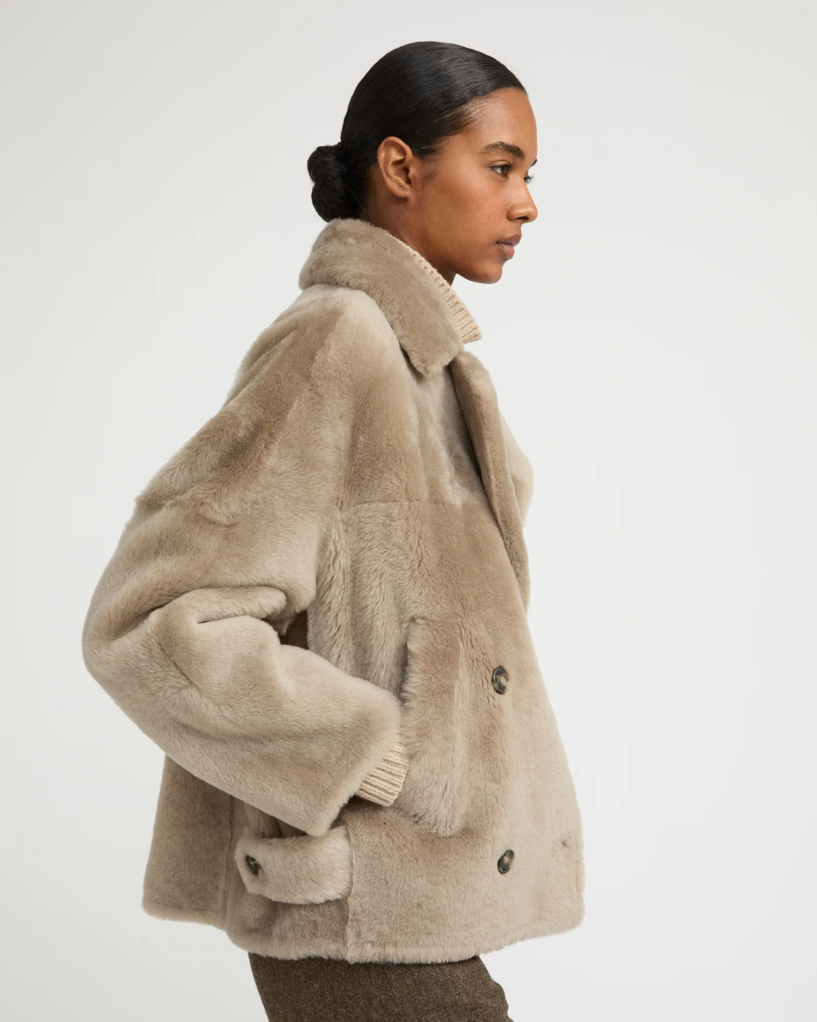 Shearling pea jacket - Image 3