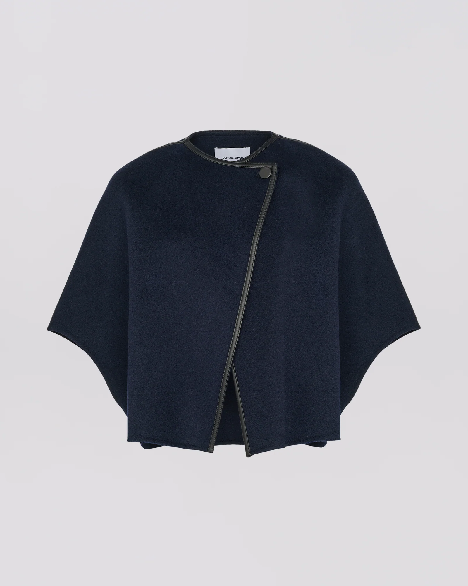Short double-sided wool-blend cape - Image 6