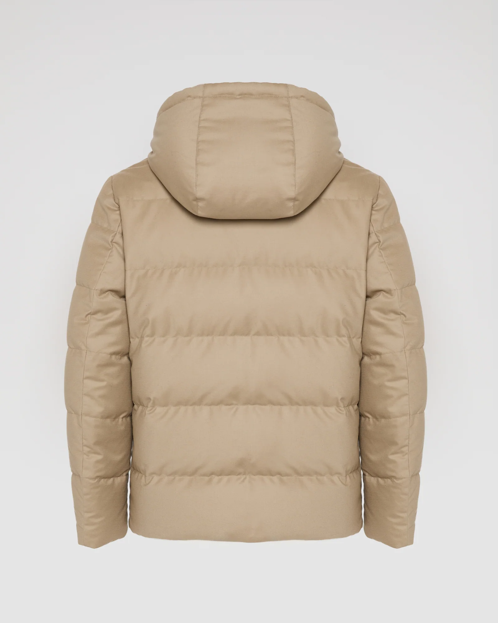 Short down jacket in Loro Piana fabric with mink trim - Image 5