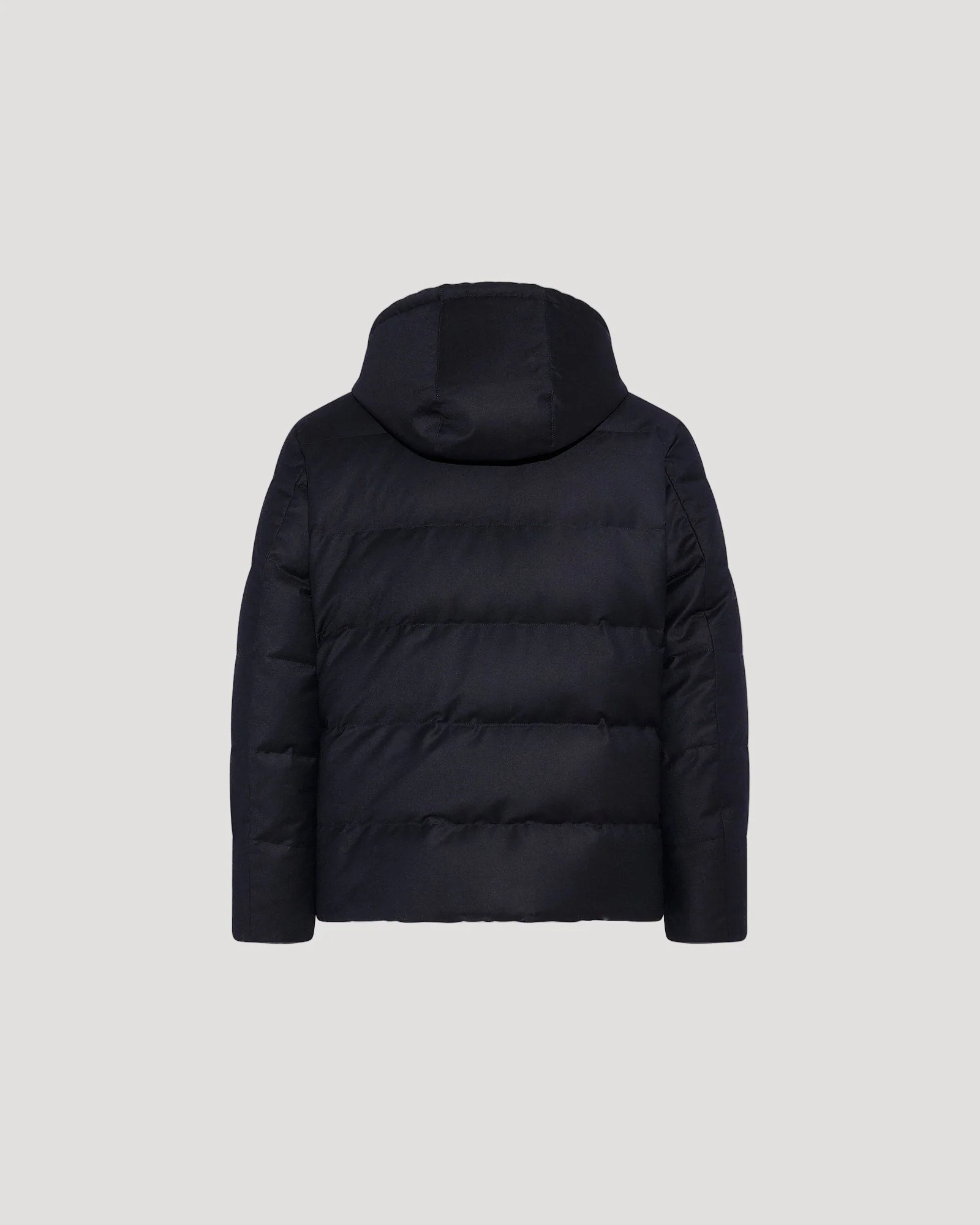 Short down jacket in Loro Piana fabric with mink trim - Image 6