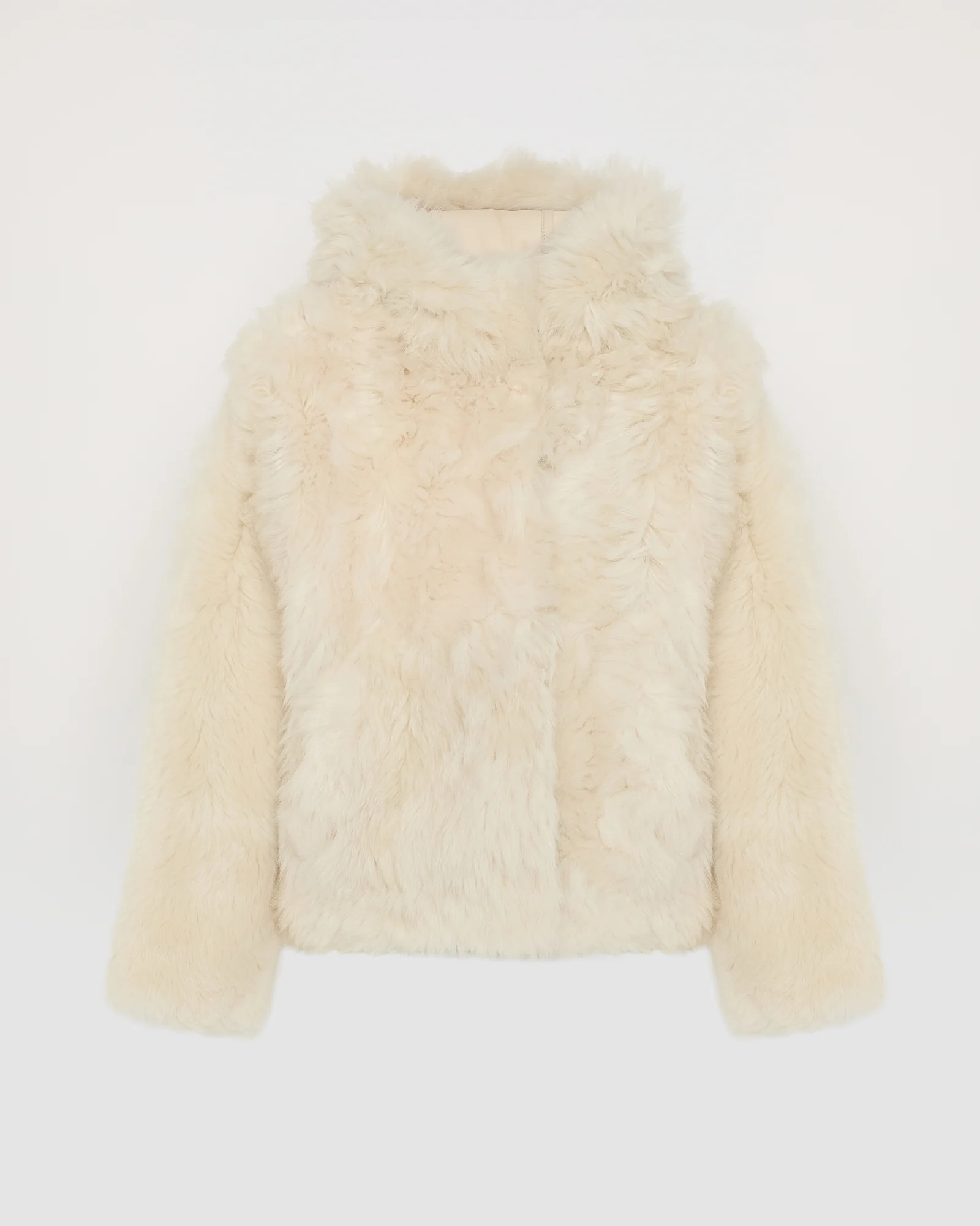 Short hooded jacket in Toscana Folk lambskin - Image 6