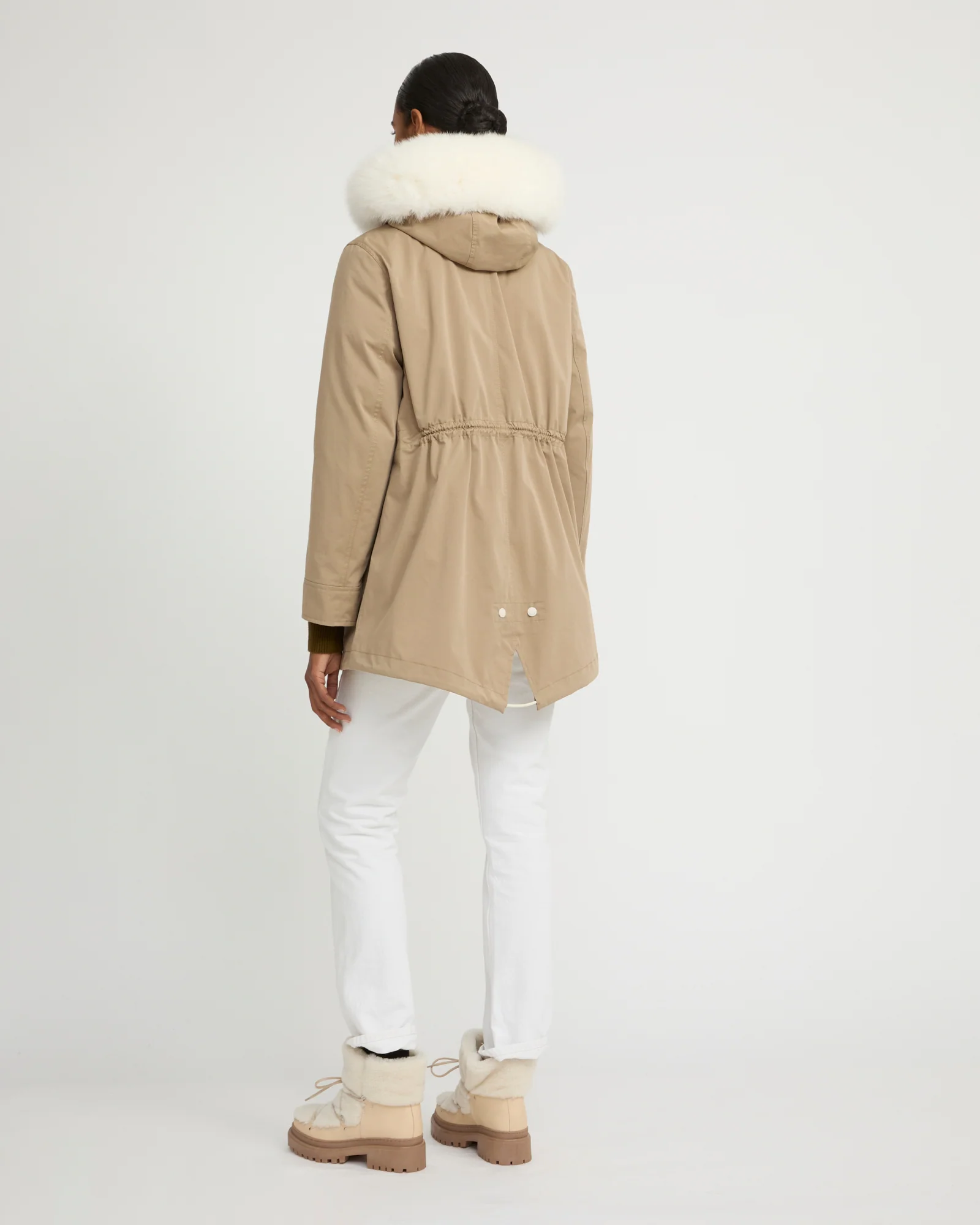 Short Iconic parka in waterproof cotton blend with fox and rabbit fur - Image 5