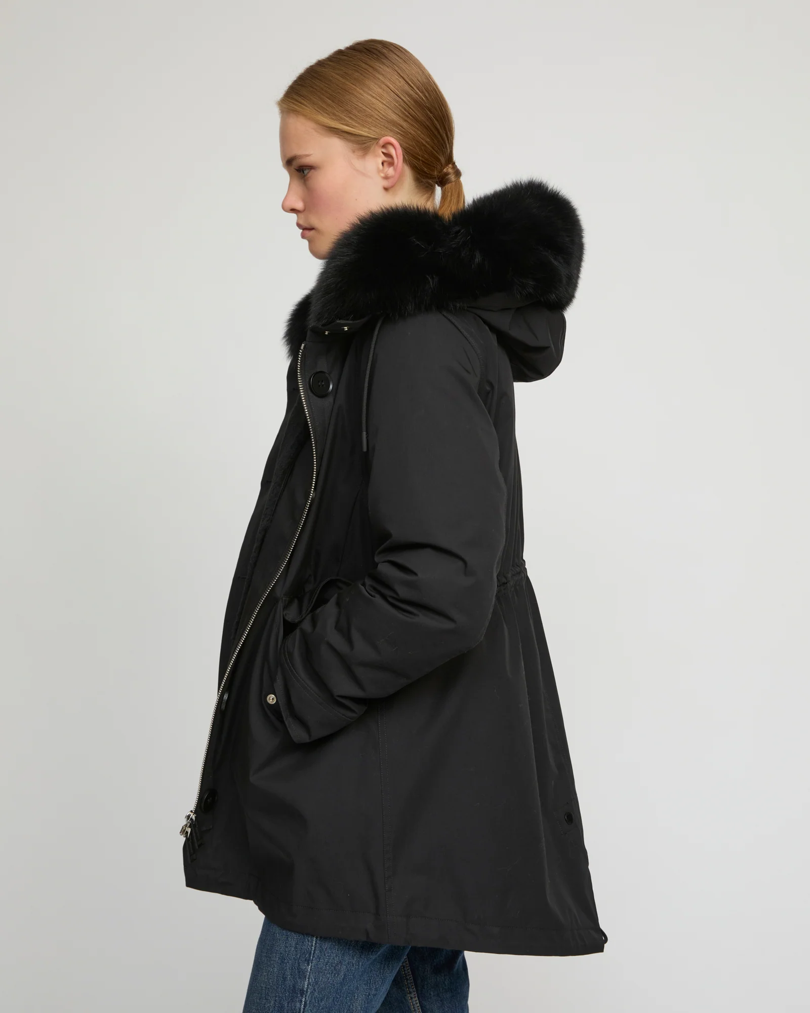 Short Iconic parka in waterproof cotton blend with fox and rabbit fur - Image 2