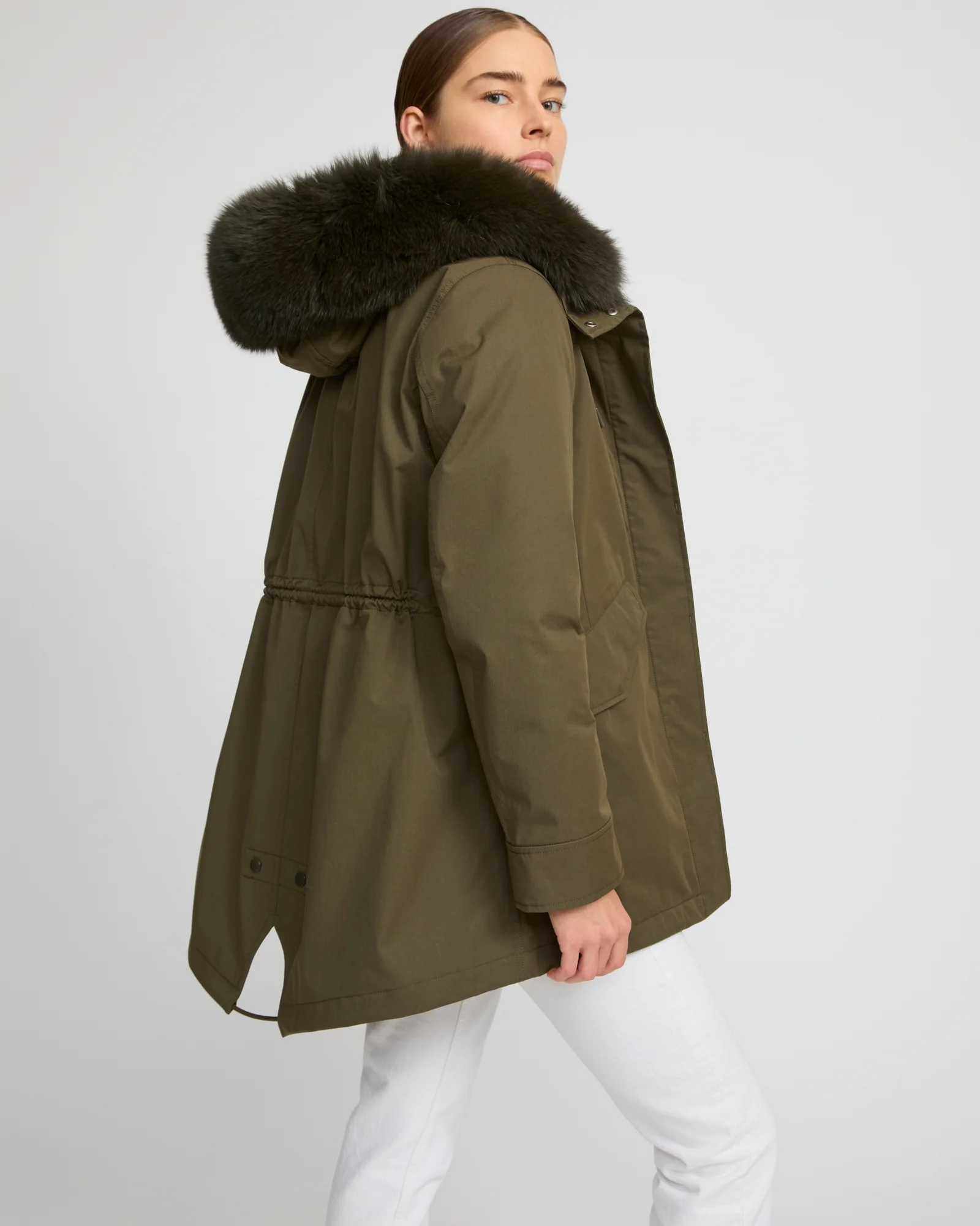 Short Iconic parka in waterproof cotton blend with fox and rabbit fur - Image 2