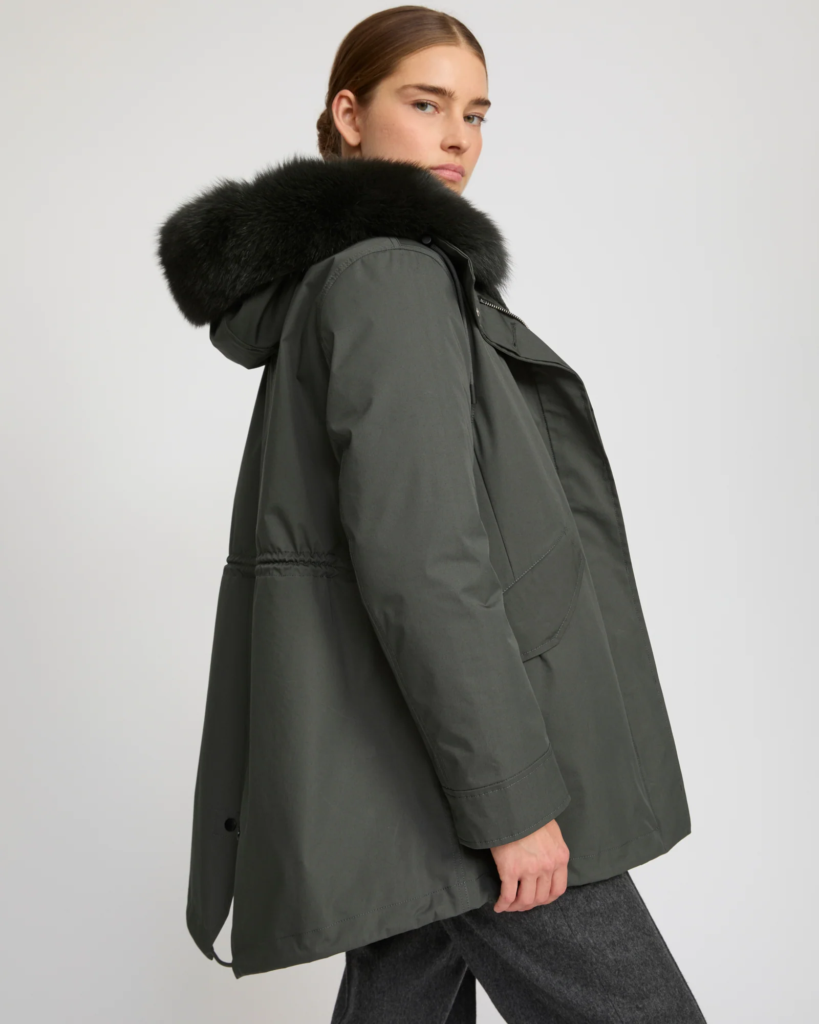 Short Iconic parka in waterproof cotton blend with fox and rabbit fur - Image 3