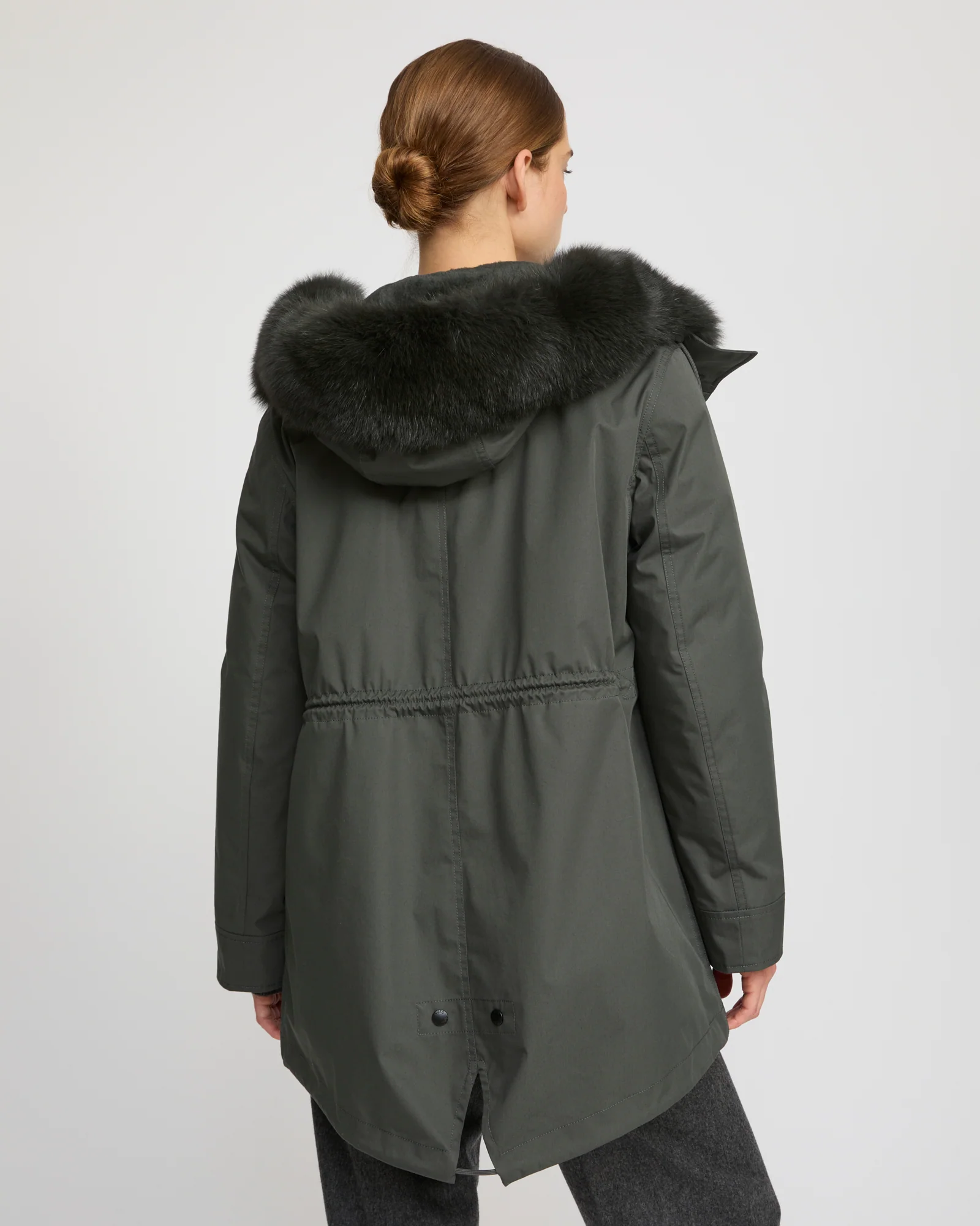 Short Iconic parka in waterproof cotton blend with fox and rabbit fur - Image 4