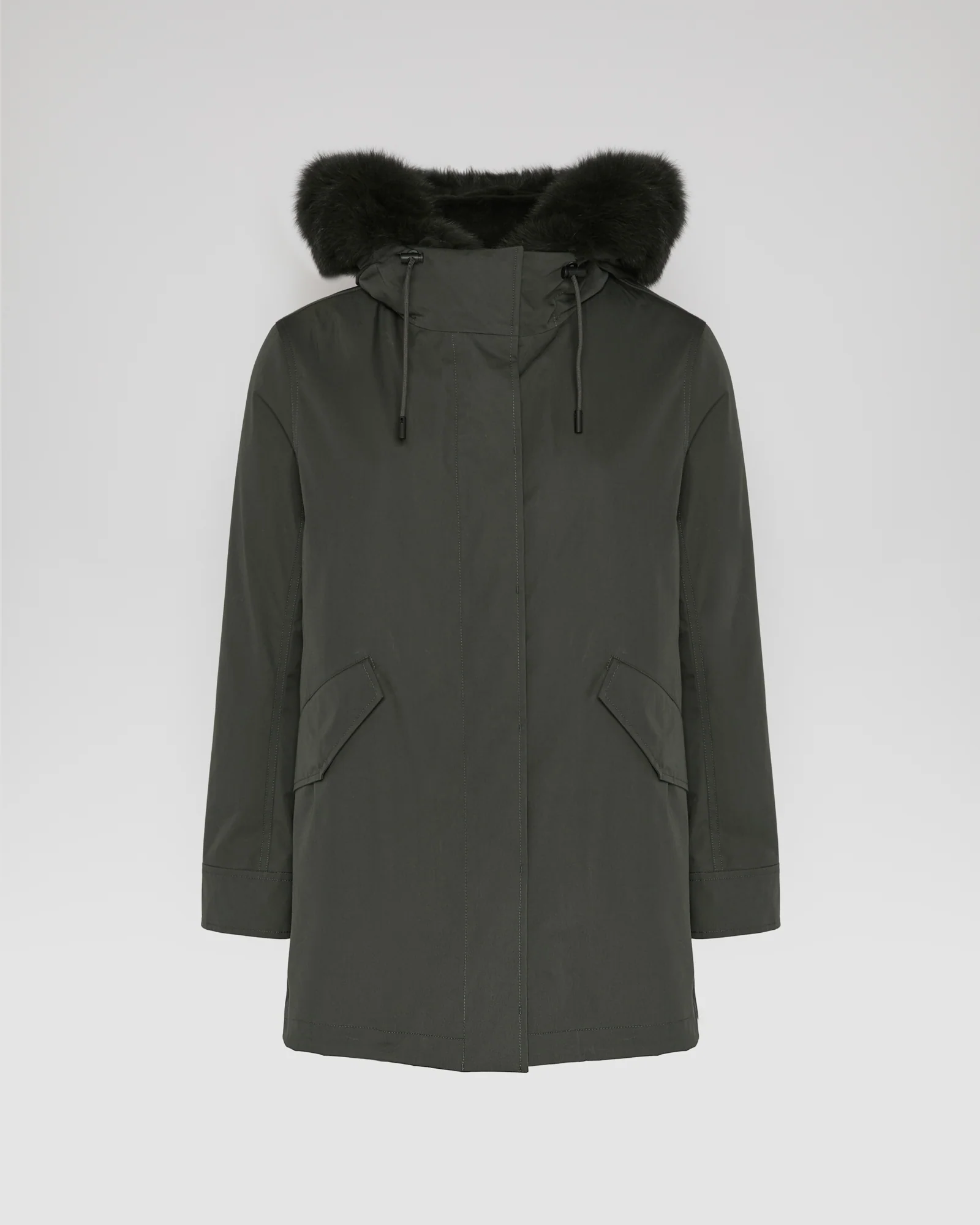 Short Iconic parka in waterproof cotton blend with fox and rabbit fur - Image 5