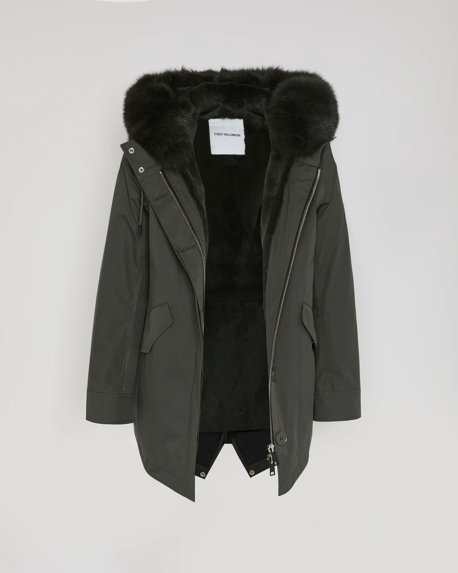 Short Iconic parka in waterproof cotton blend with fox and rabbit fur - Image 7