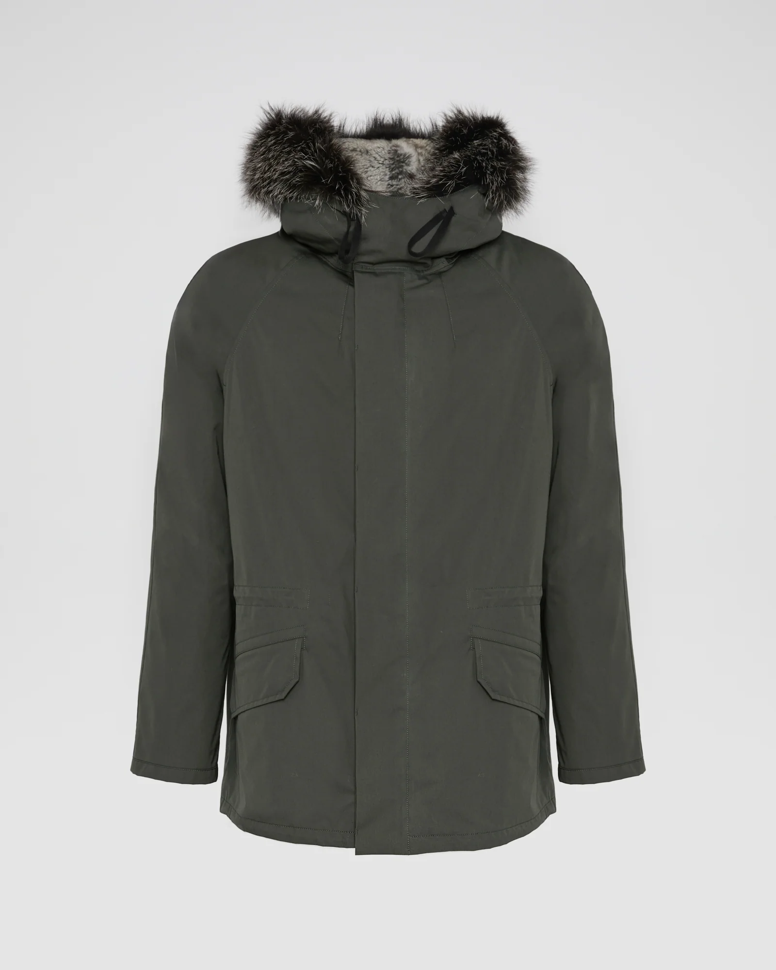 Short Iconic Parka In waterproof Cotton Blend with Fox Fur and Rabbit Fur - Image 5