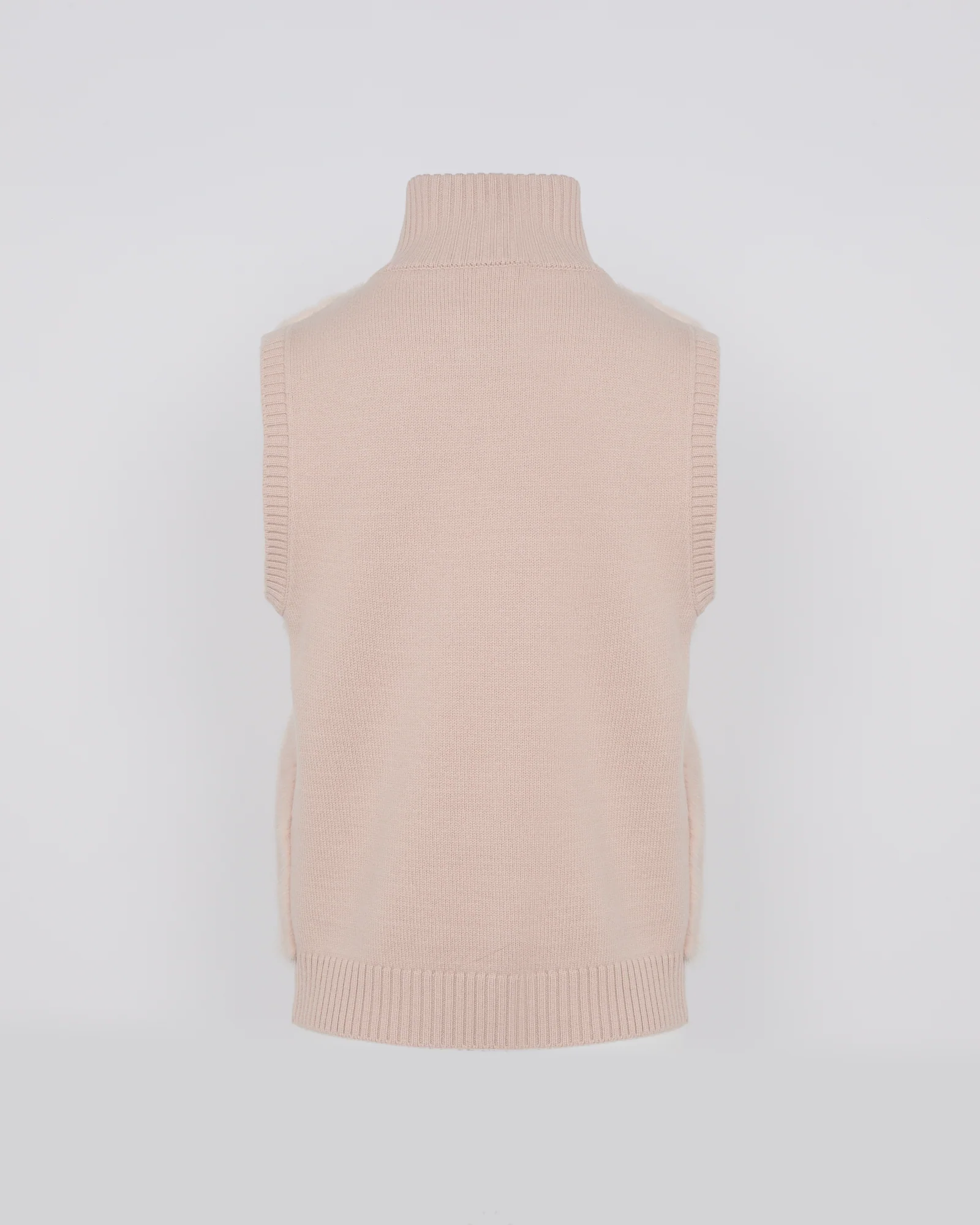 Short knitted gilet in merino and mink fur - Image 6