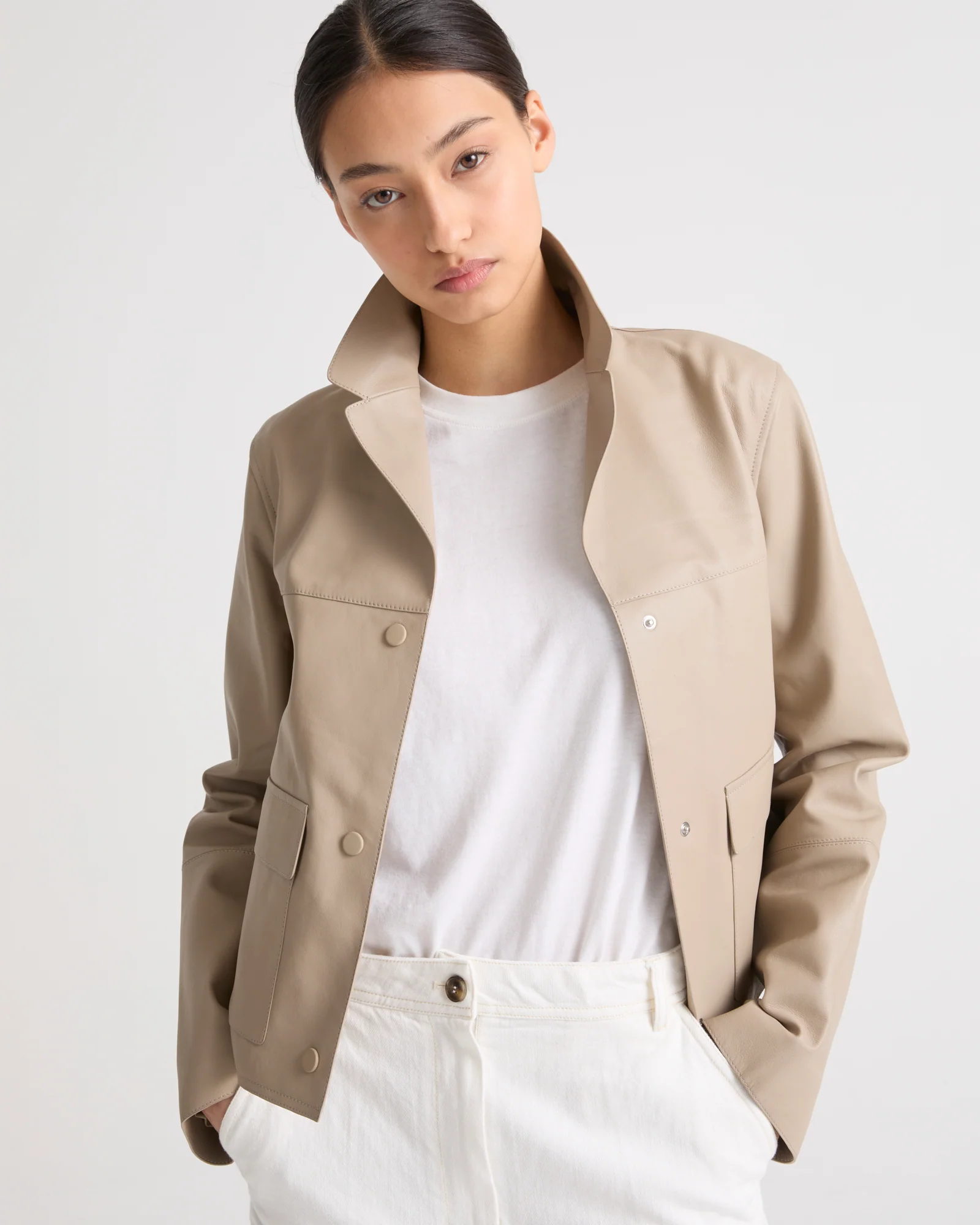 Short lamb leather jacket - Image 3