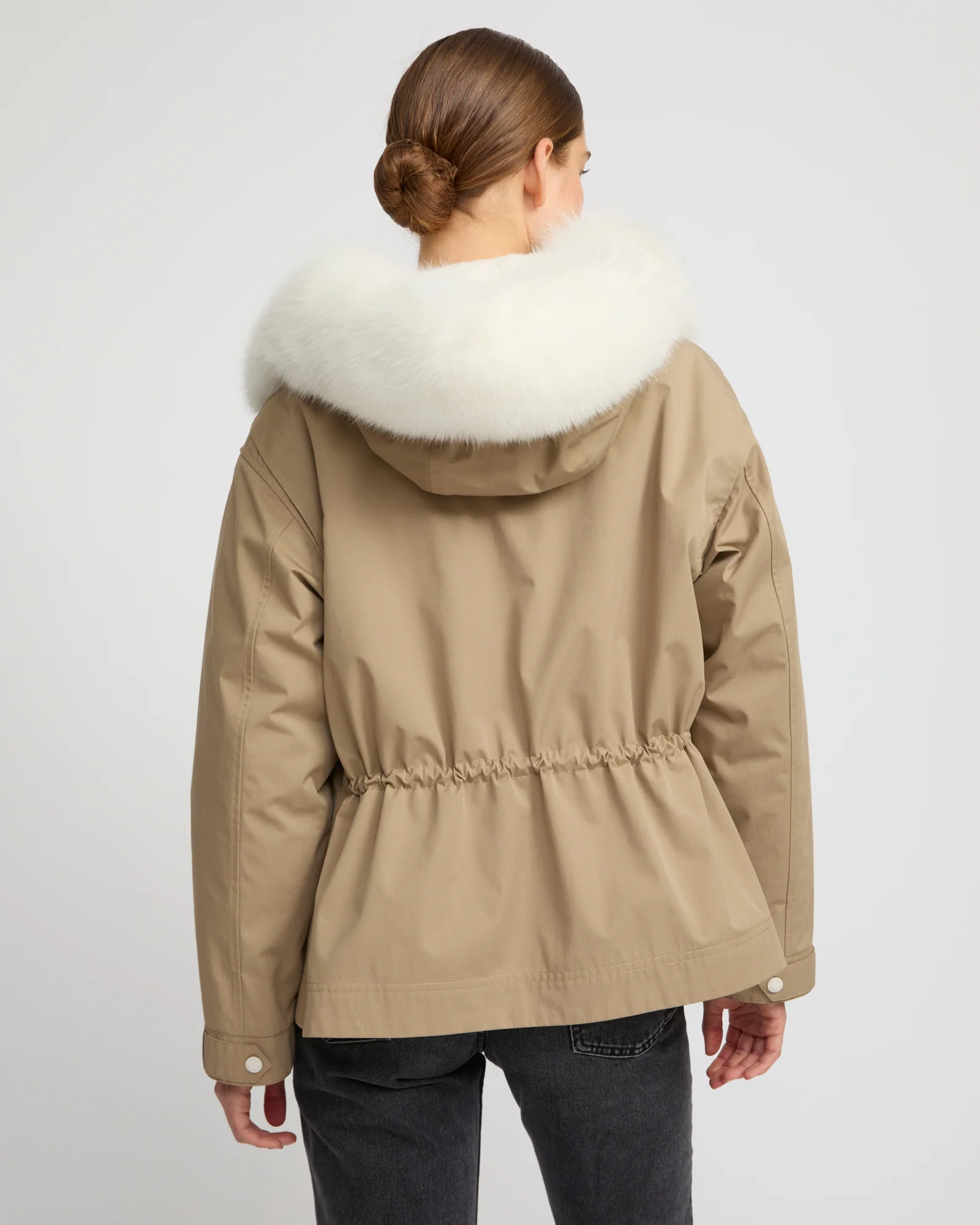 Short parka in cotton blend and fox and rabbit fur - Image 5