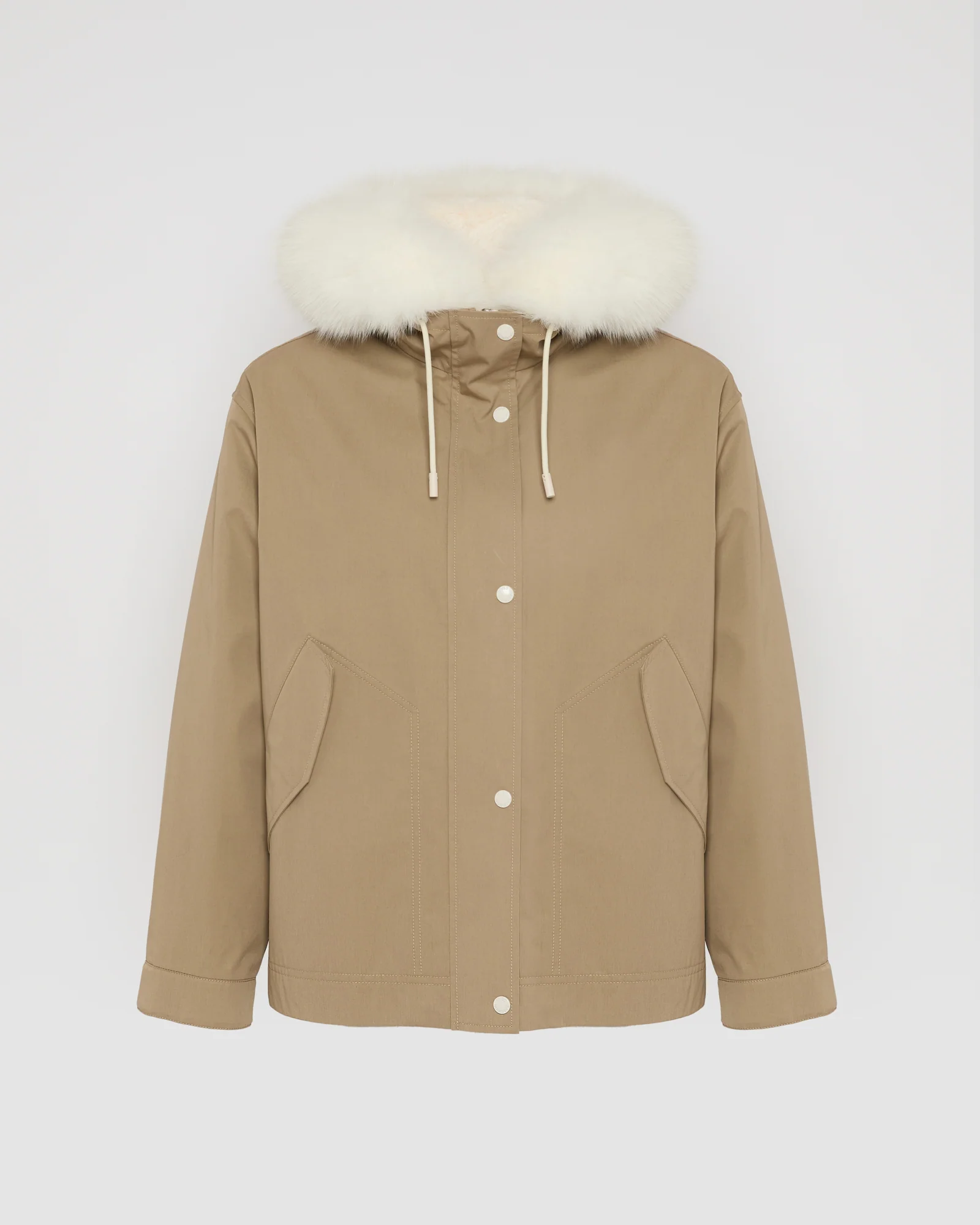 Short parka in cotton blend and fox and rabbit fur - Image 6
