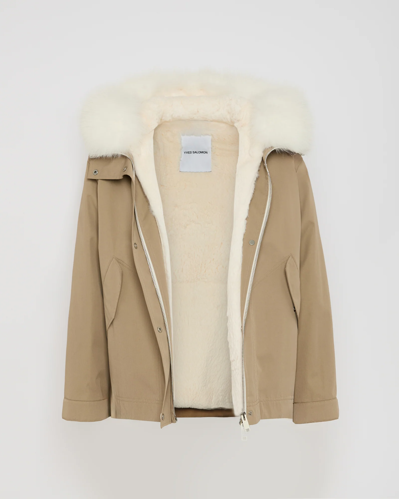 Short parka in cotton blend and fox and rabbit fur - Image 8