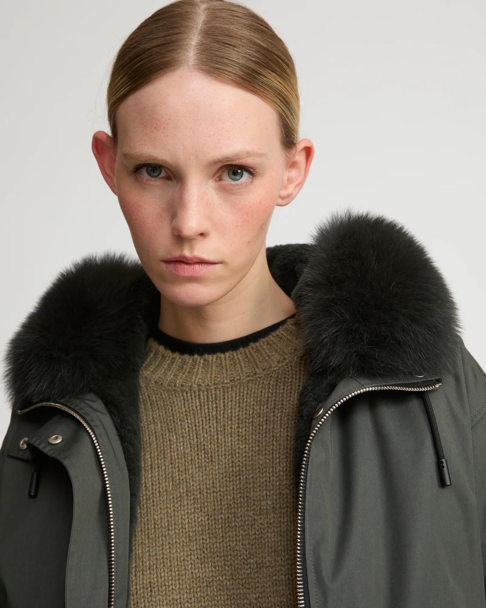 Short parka in cotton blend and fox and rabbit fur - Image 3