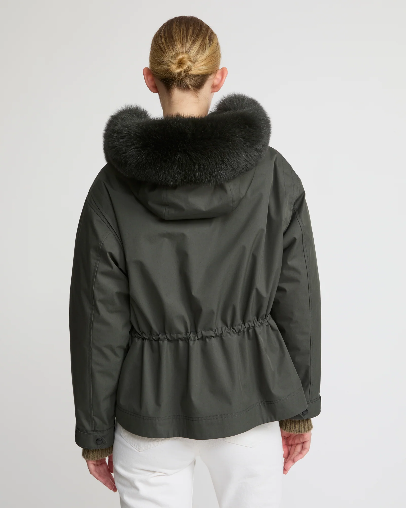 Short parka in cotton blend and fox and rabbit fur - Image 4