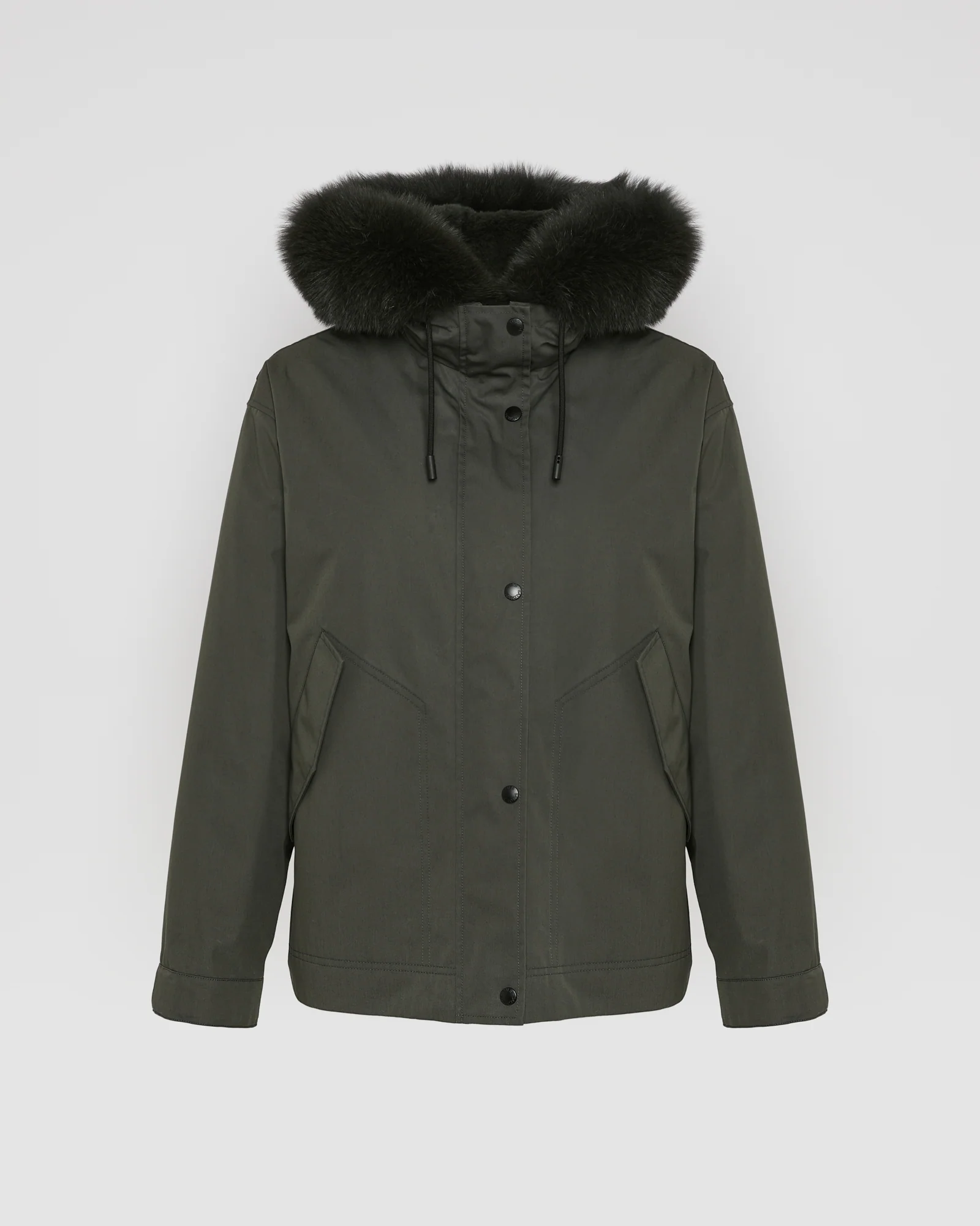 Short parka in cotton blend and fox and rabbit fur - Image 5