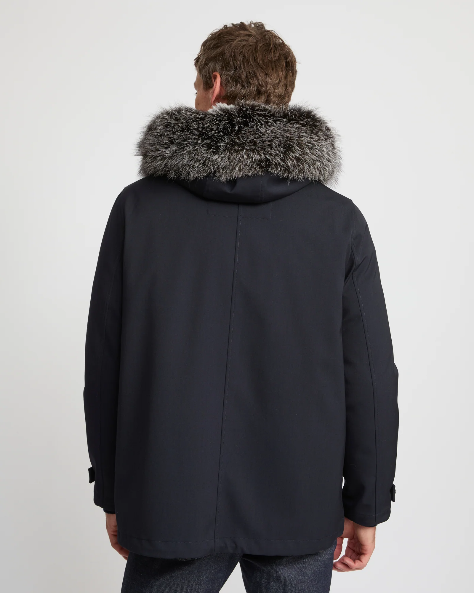 Short parka in technical wool and fox and rabbit fur - Image 6