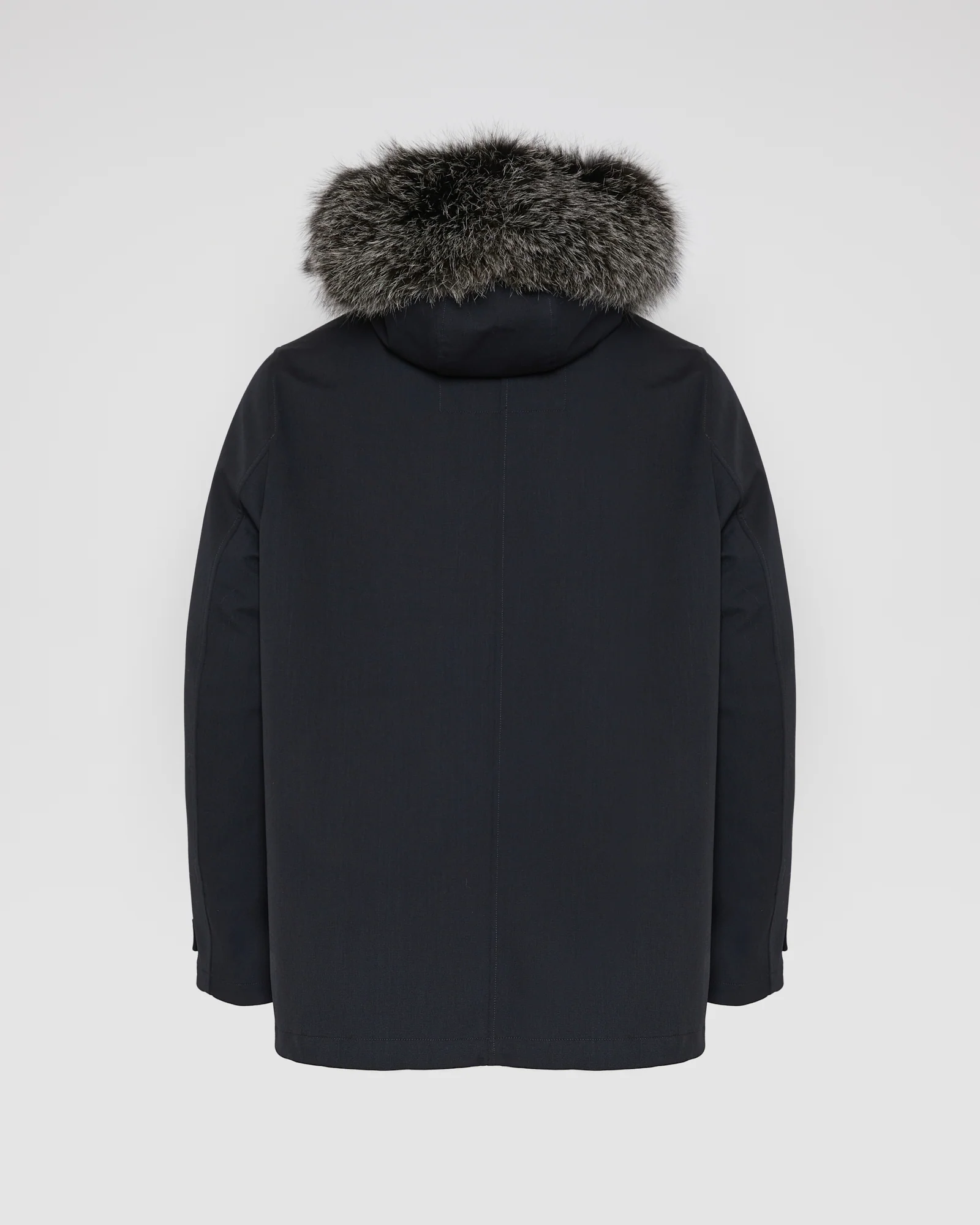 Short parka in technical wool and fox and rabbit fur - Image 8