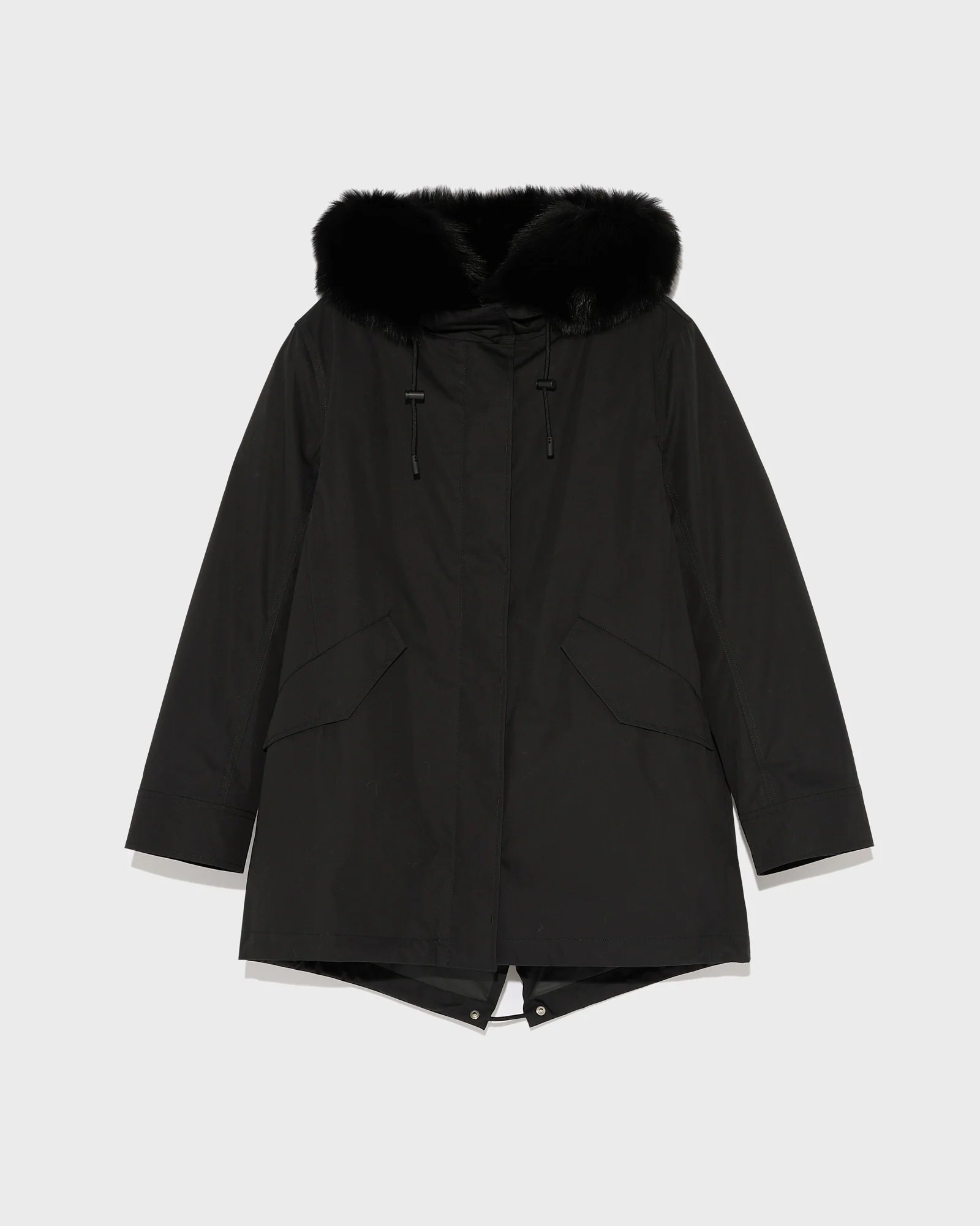 Short Iconic parka in waterproof cotton blend with fox and rabbit fur - Image 4