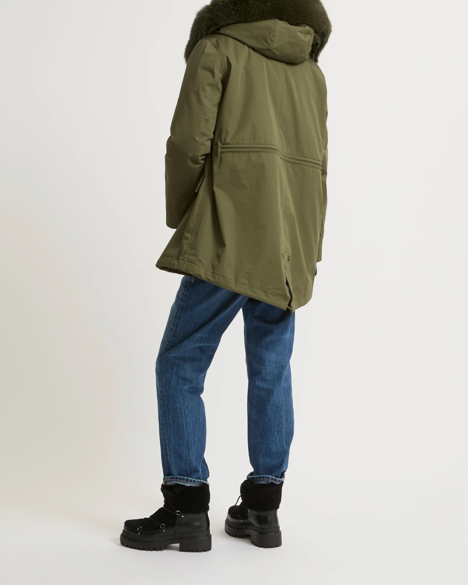 Short Iconic parka in waterproof cotton blend with fox and rabbit fur - Image 3