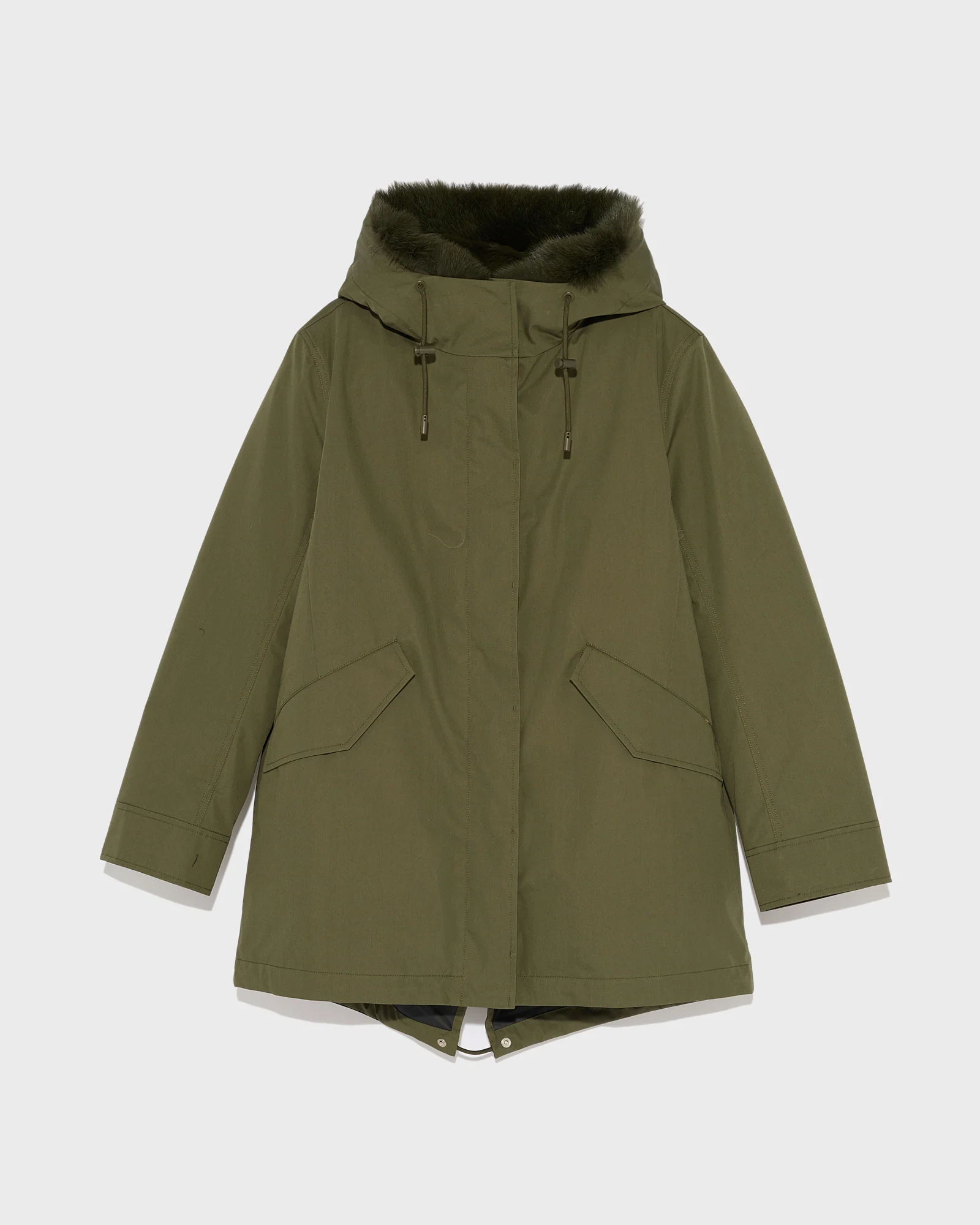 Short Iconic parka in waterproof cotton blend with fox and rabbit fur - Image 4