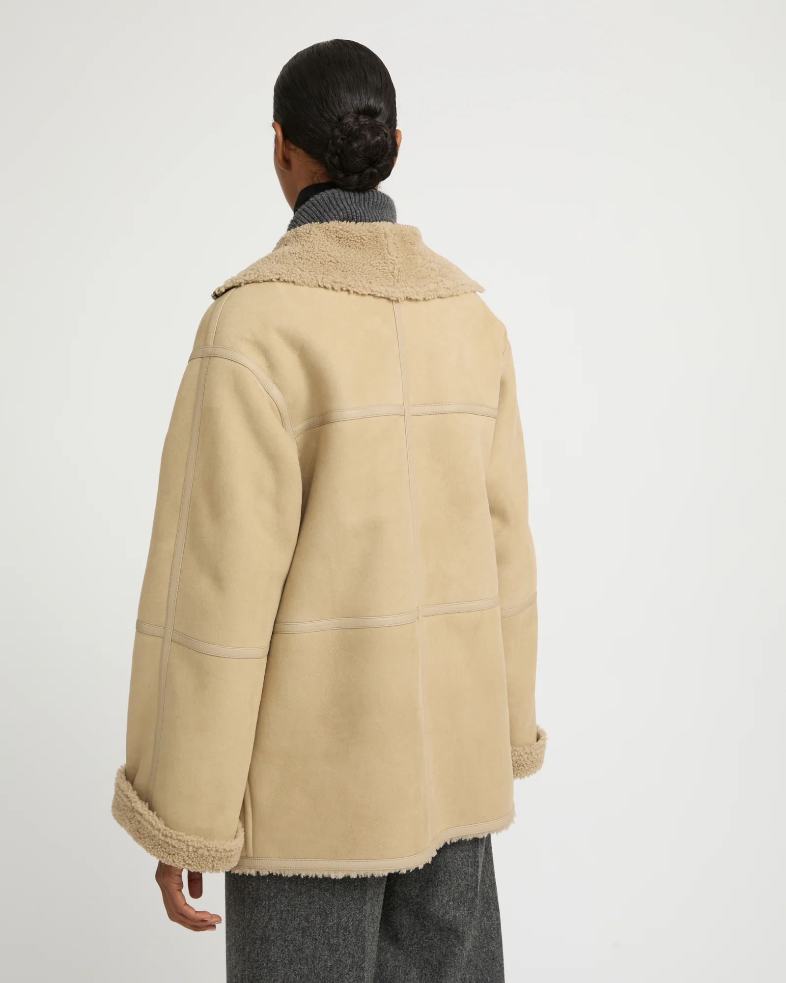 Short suede Merino lambskin coat - Image 4