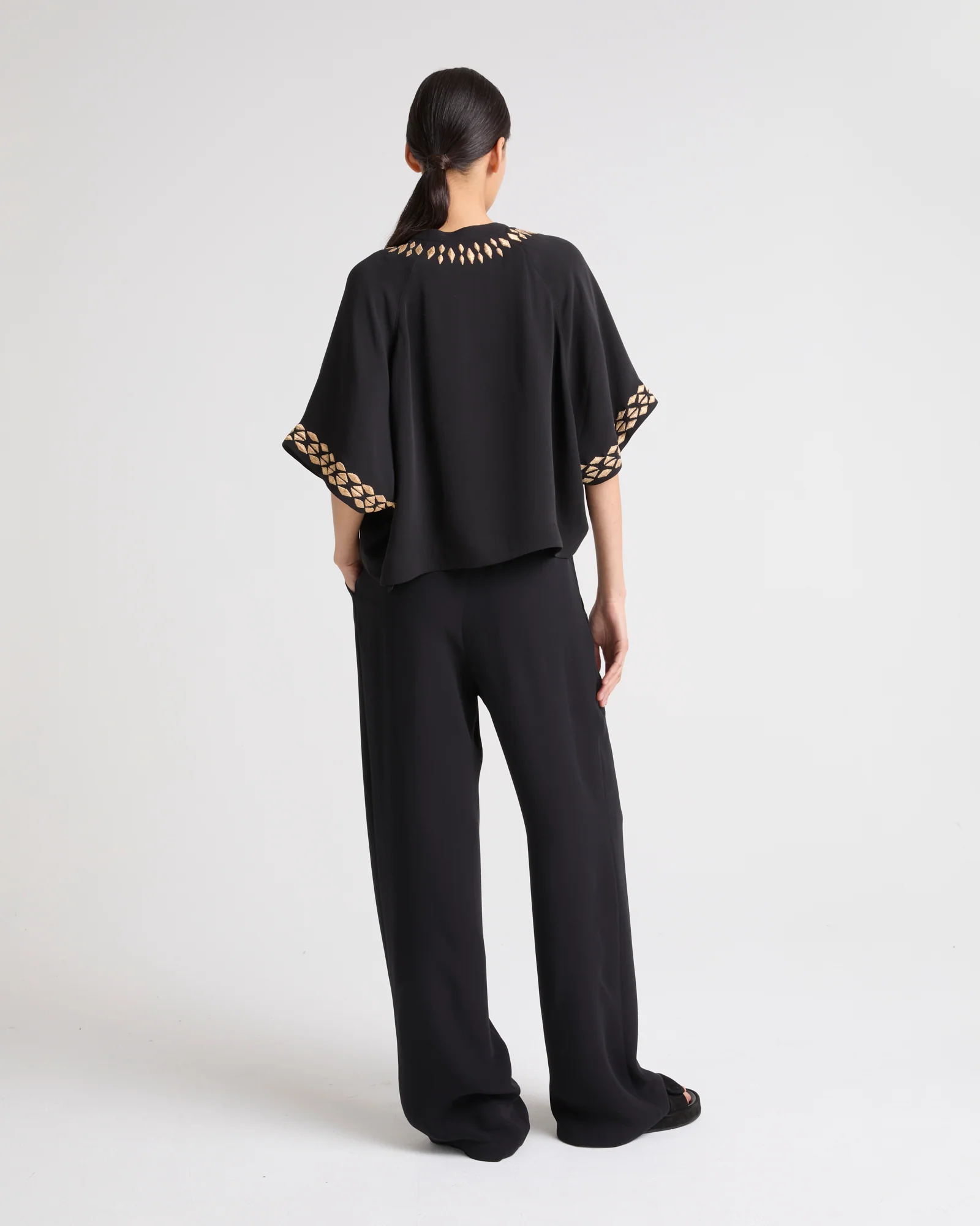 Silk crepe palazzo trousers - Image 3