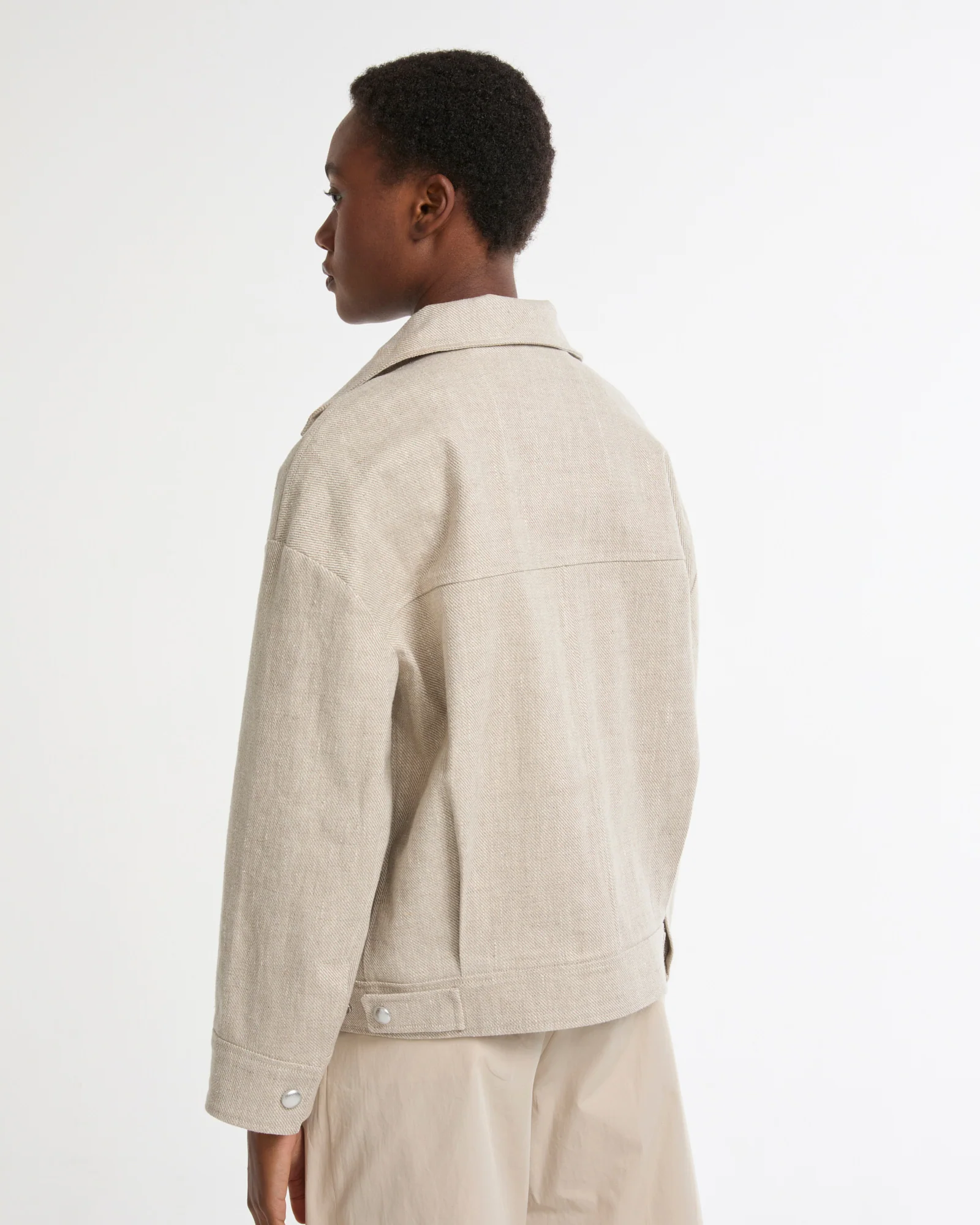 Silver double-sided linen jacket - Image 4
