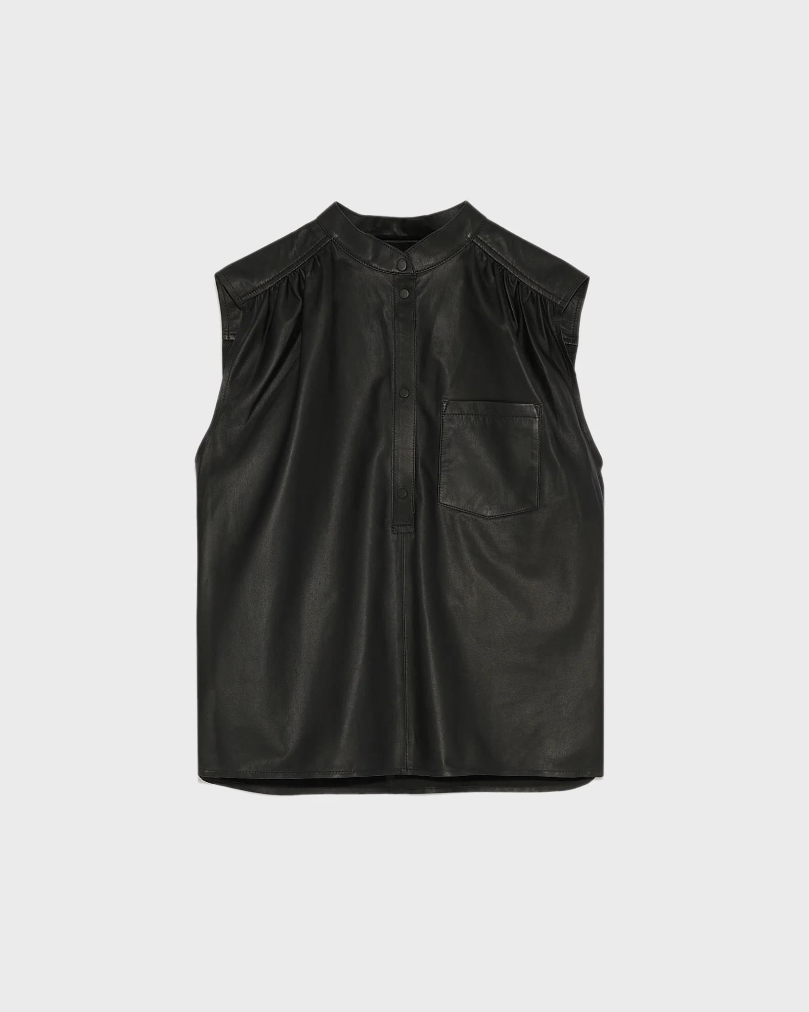 Sleeveless lamb leather top - Image 4