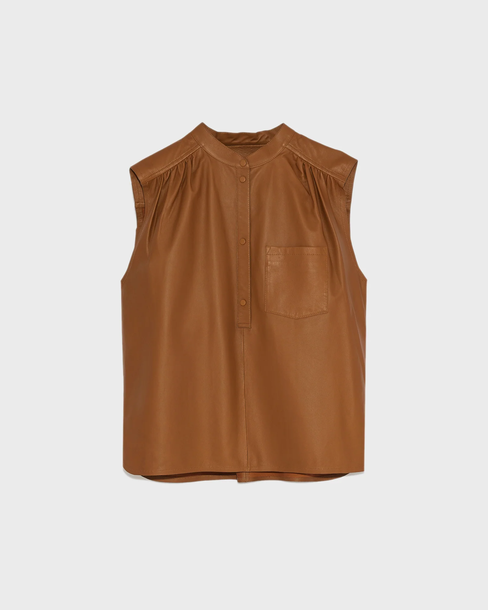 Sleeveless lamb leather top - Image 3