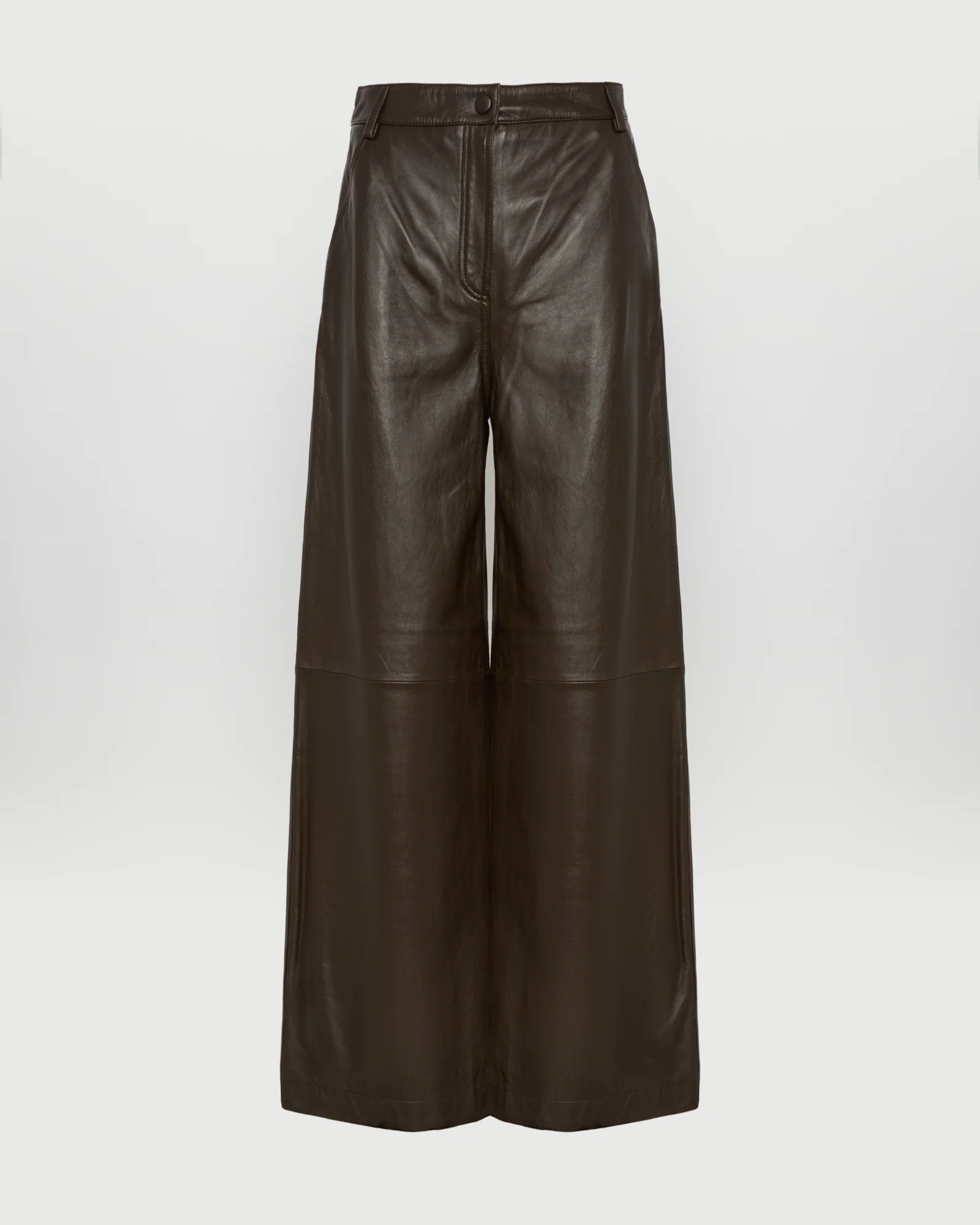Straight trousers in lamb leather - Image 5