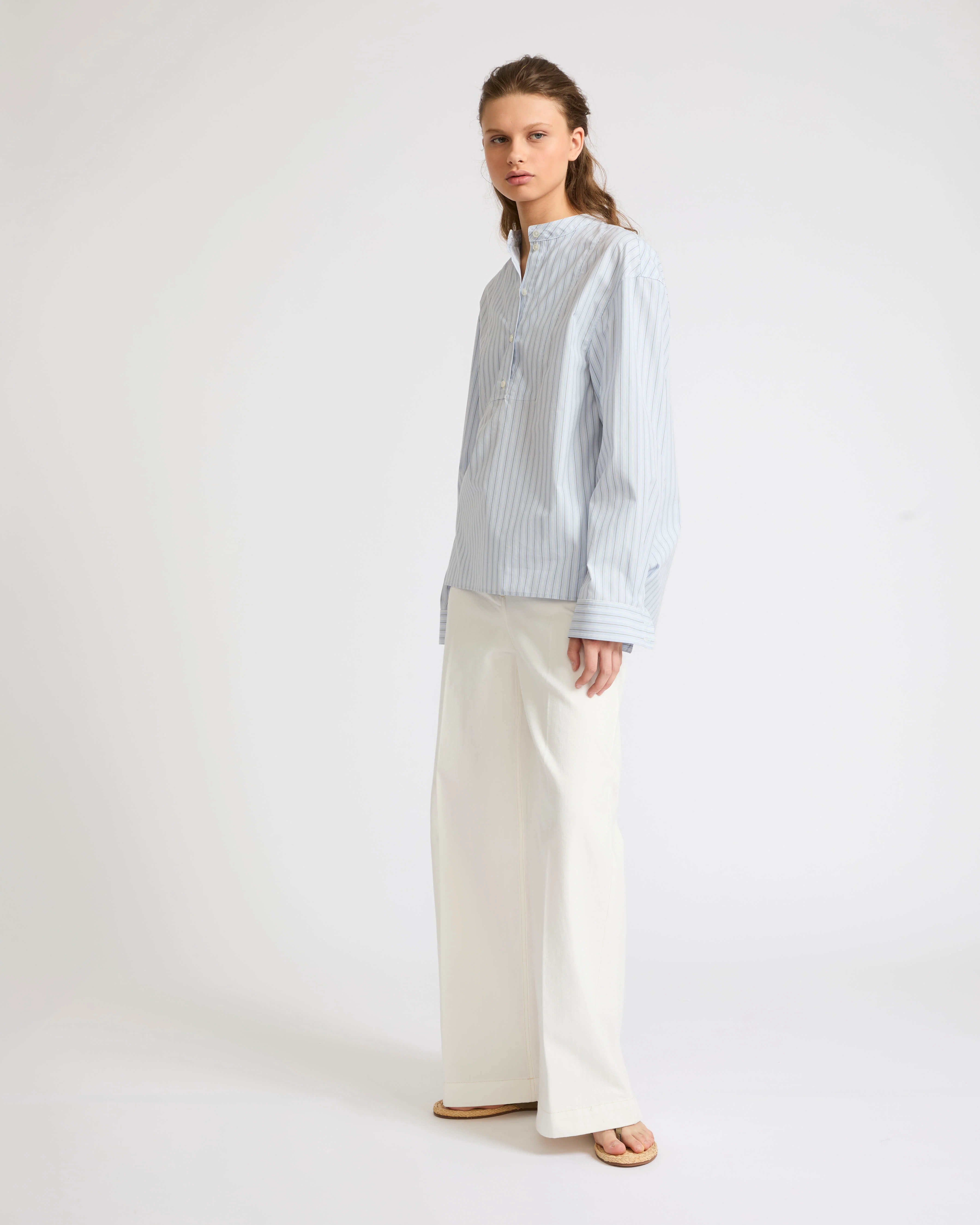 Striped cotton poplin blouse - Image 4