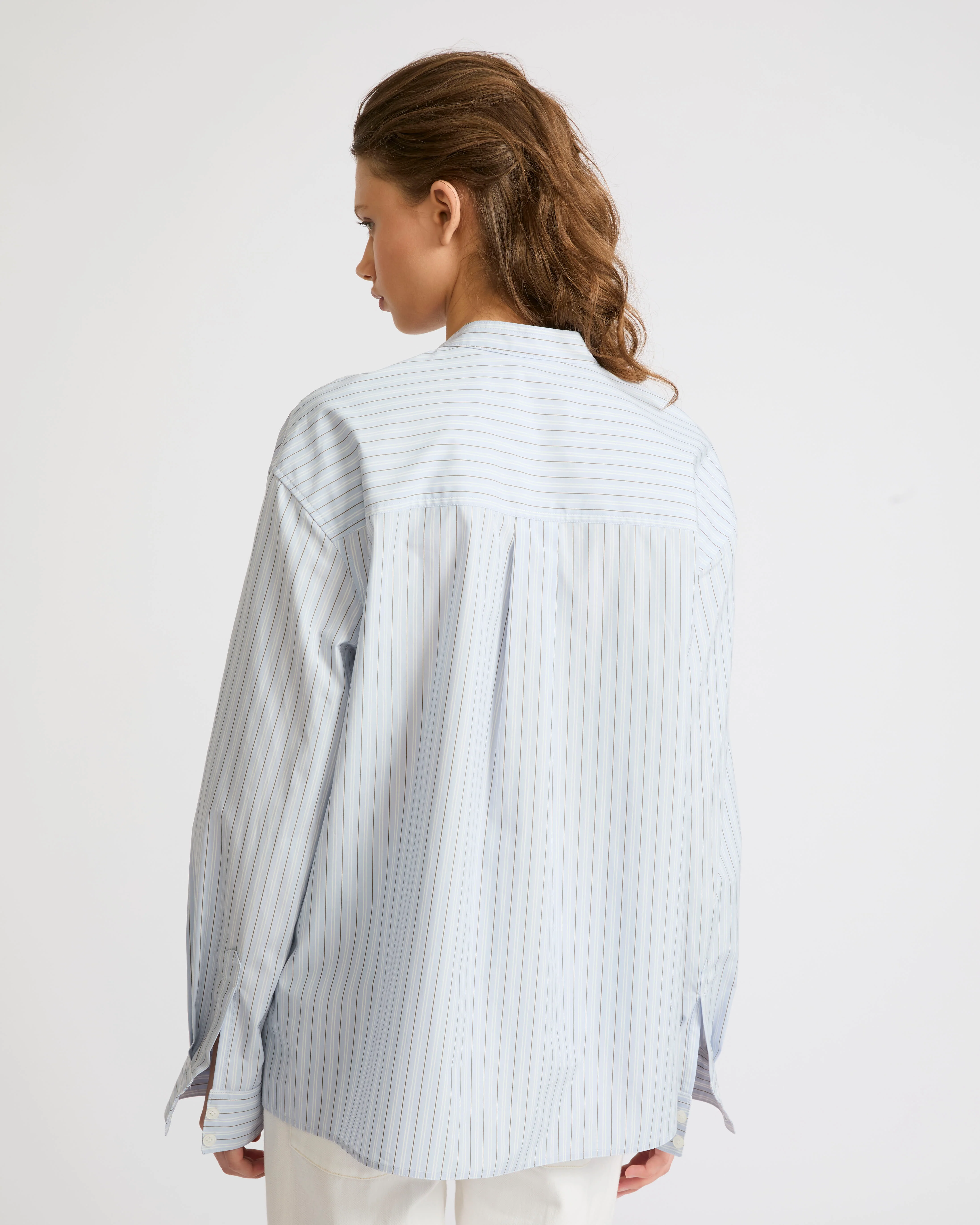 Striped cotton poplin blouse - Image 5