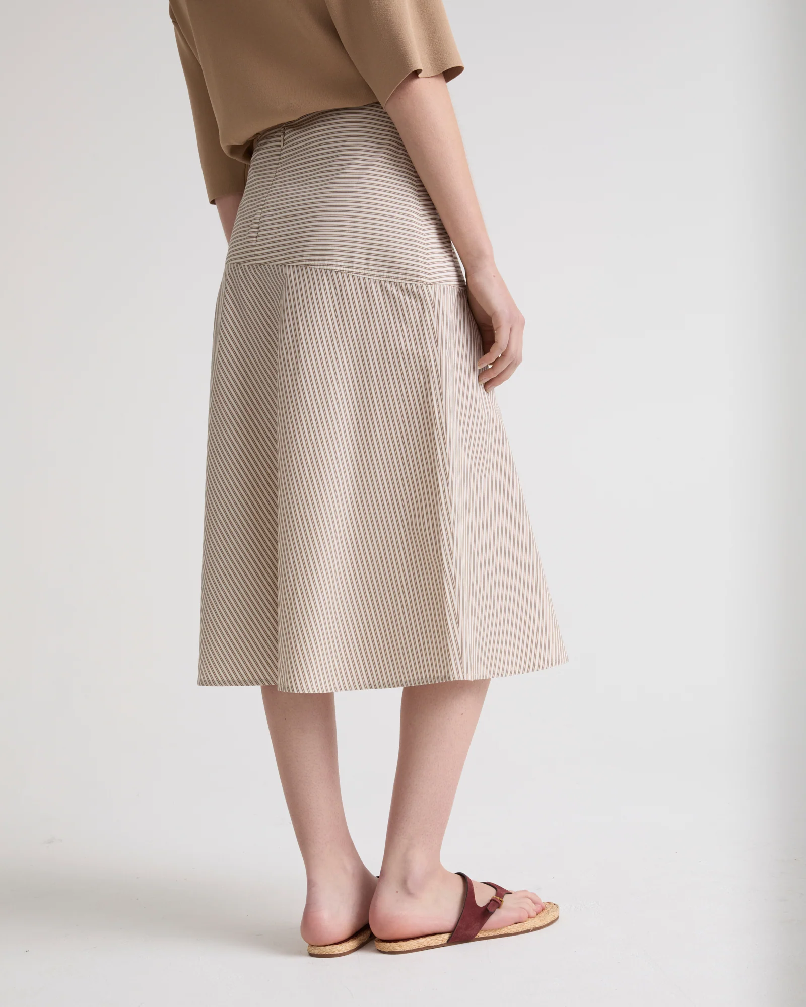Striped cotton poplin skirt - Image 3