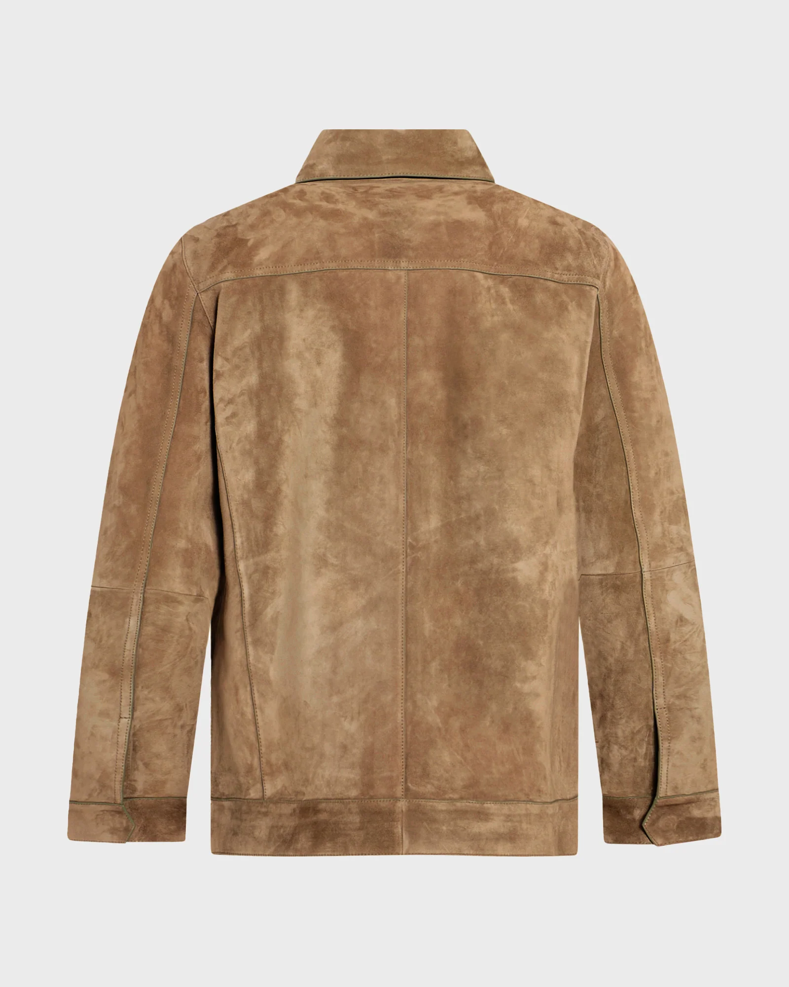 Calfskin leather jacket with a suede finish, denim cut - Image 7