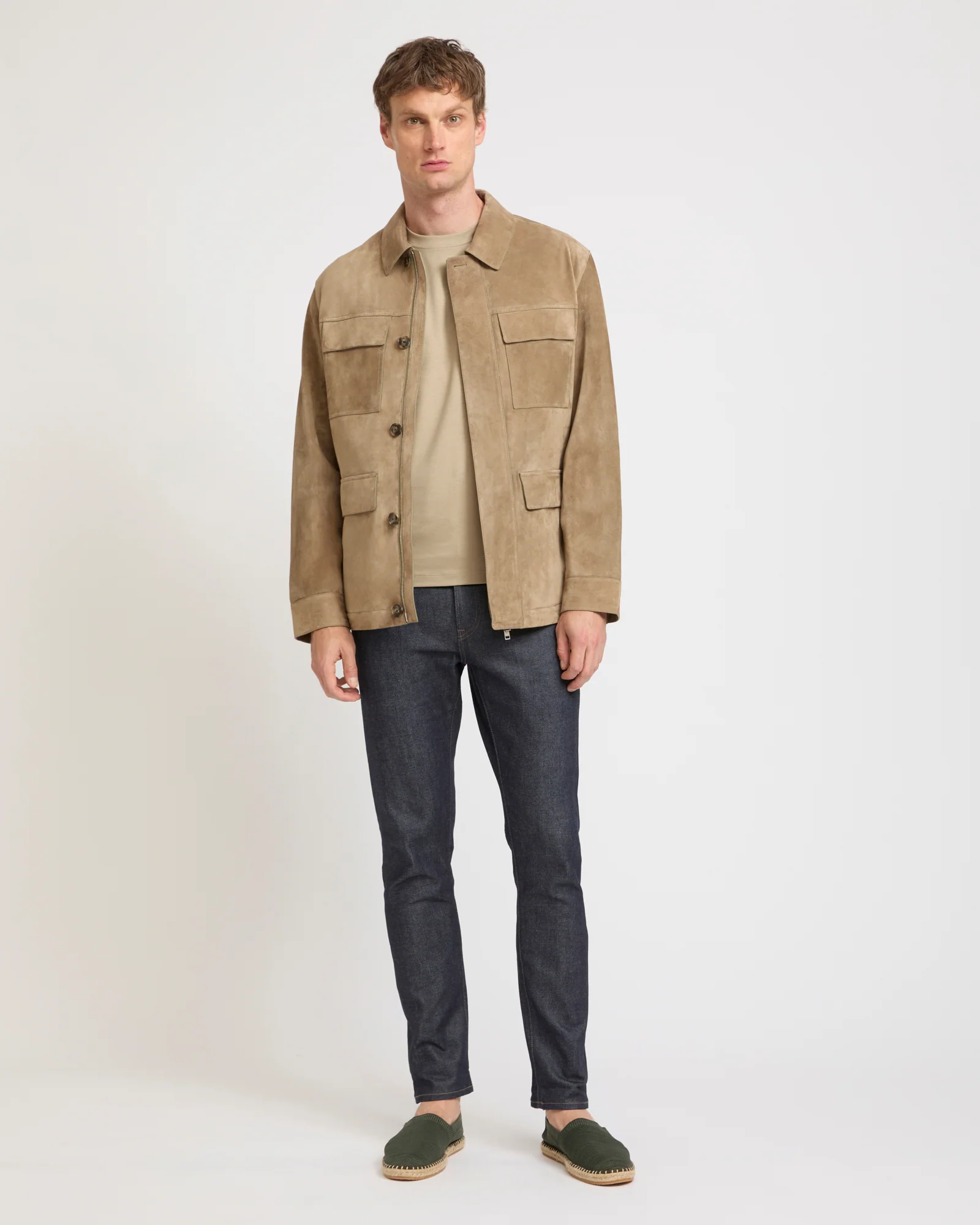 Suede-finish calfskin safari jacket - Image 2