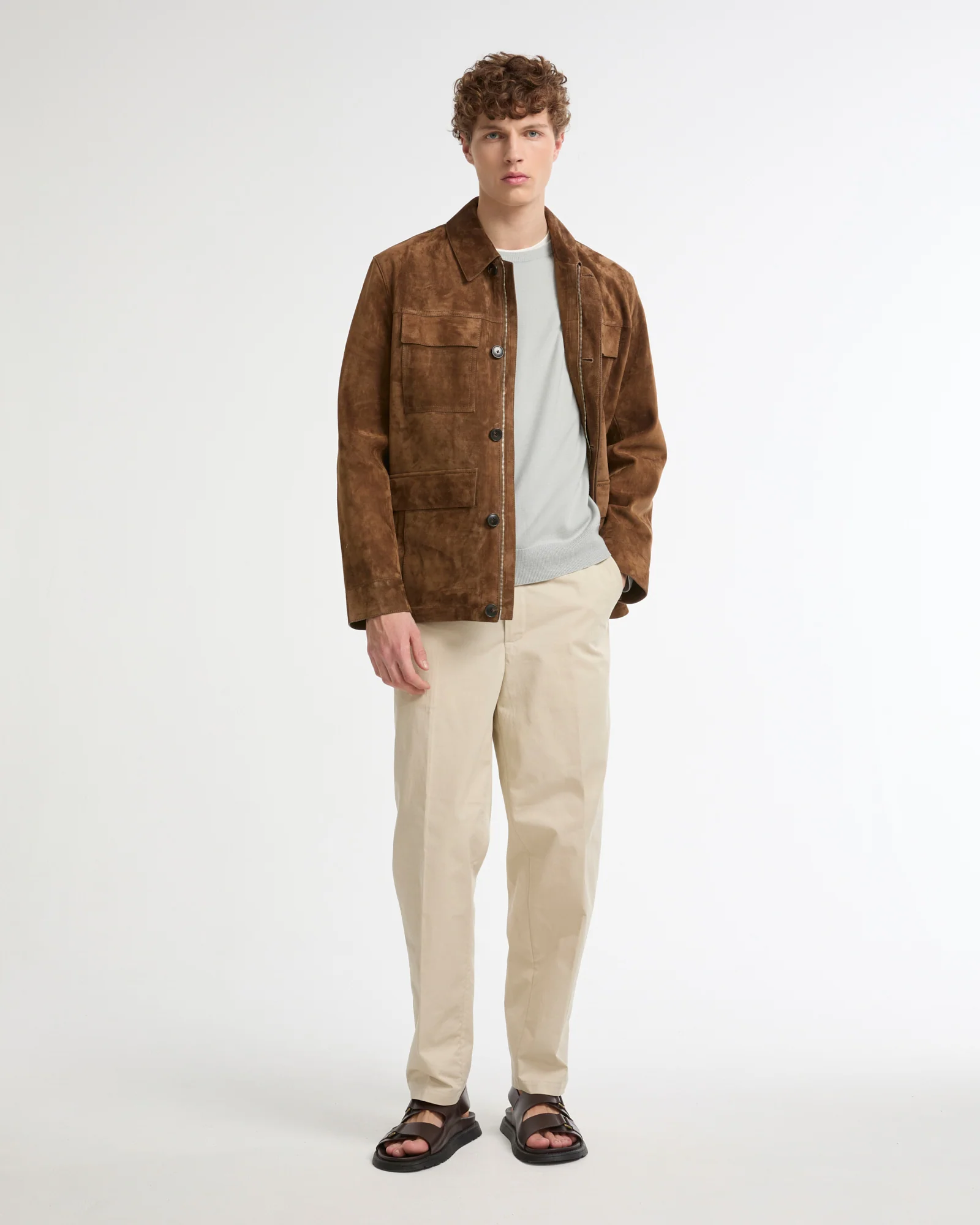 Suede-finish calfskin safari jacket - Image 2
