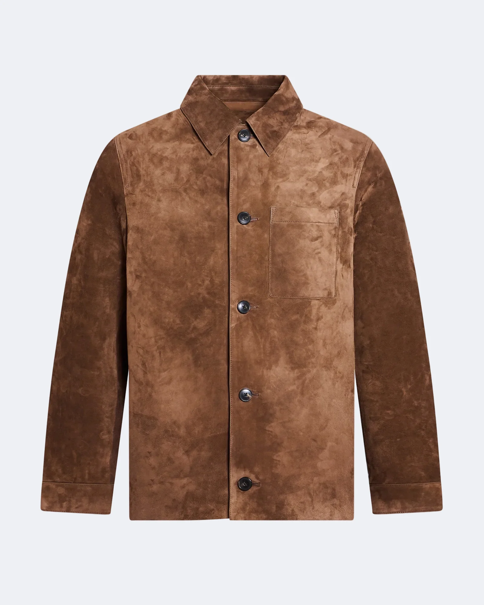 Suede-finish calfskin shirt jacket - Image 4