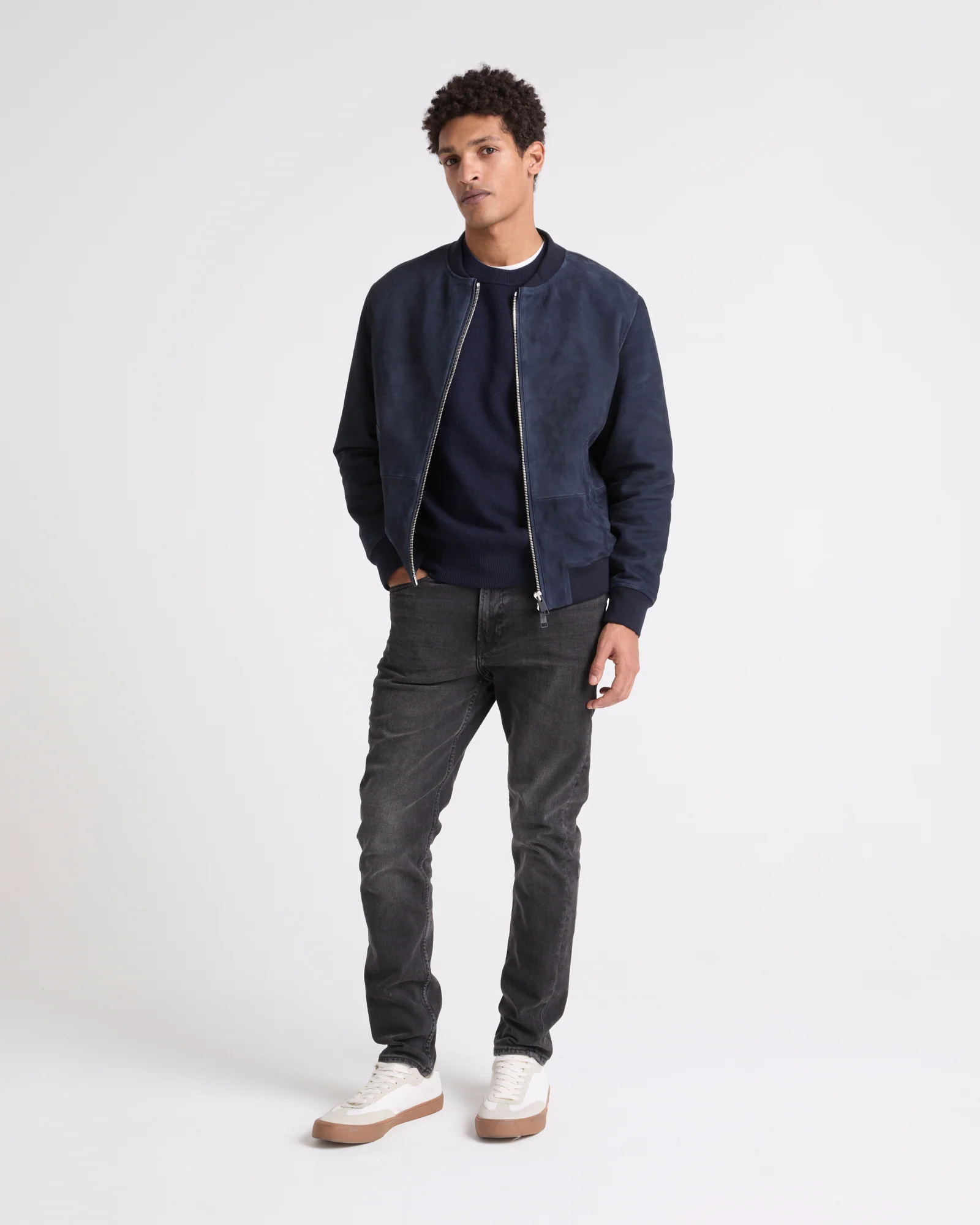 Suede leather varsity jacket - Image 2