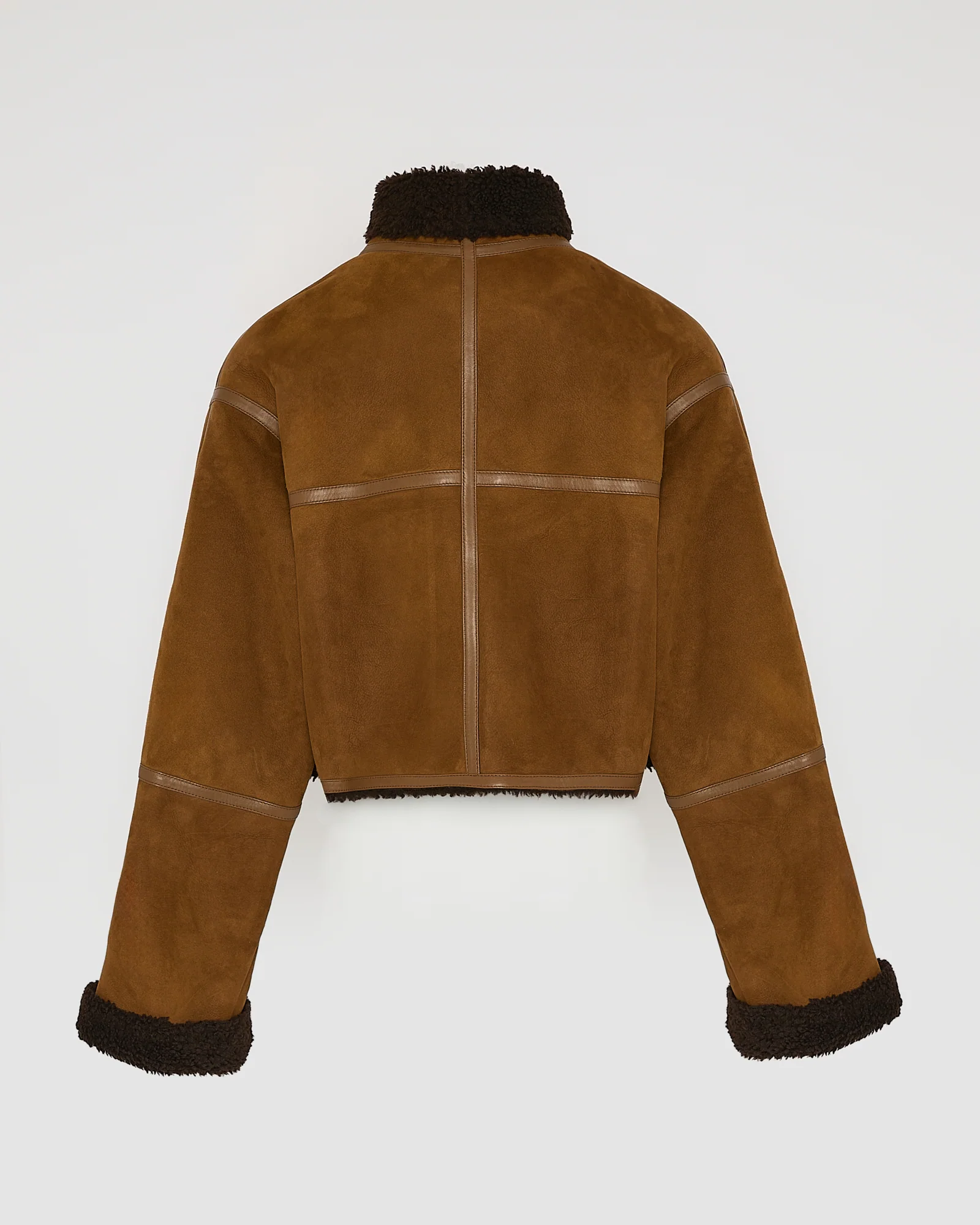 Suede Merino lambskin cropped jacket - Image 7