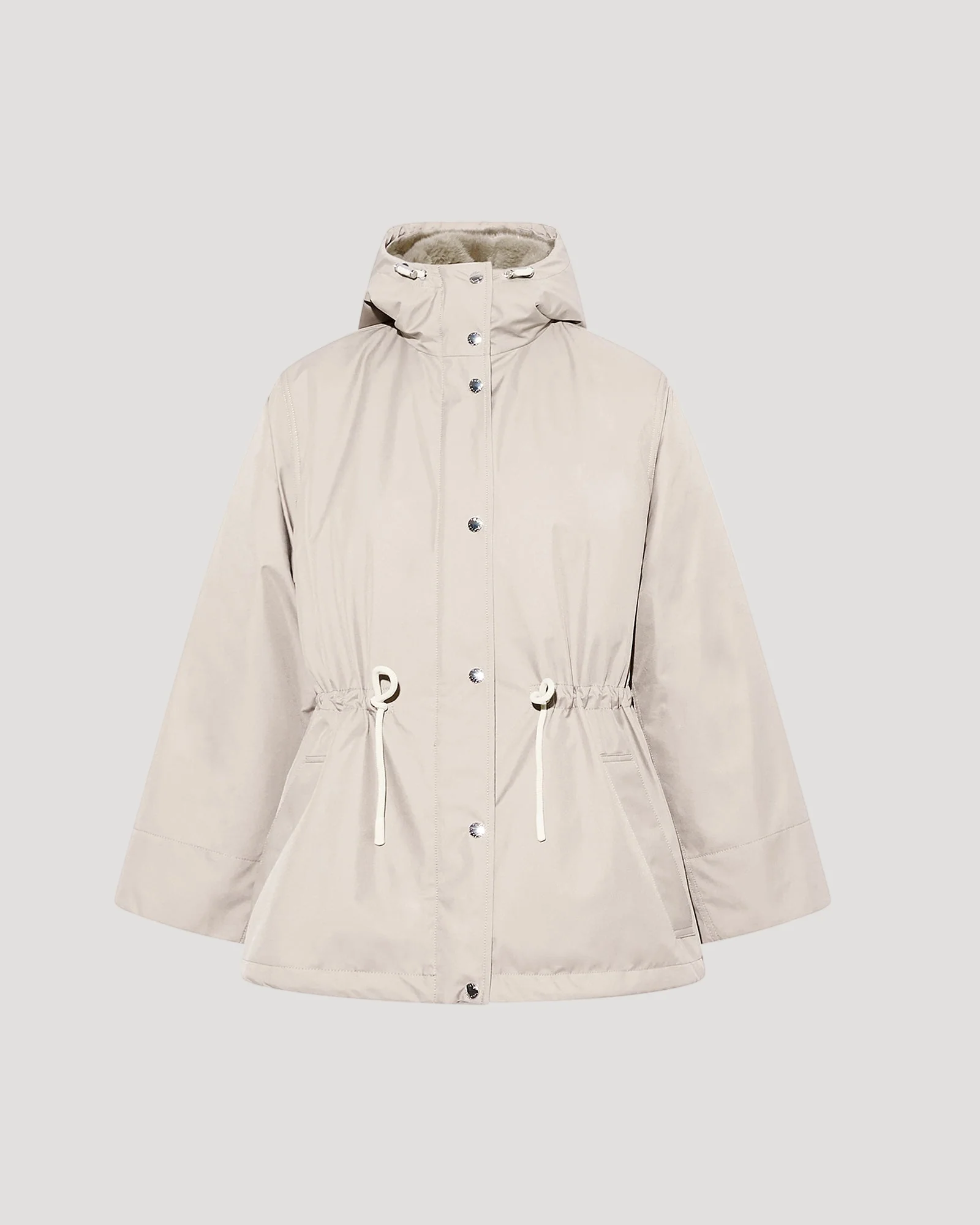 Technical fabric and mink parka