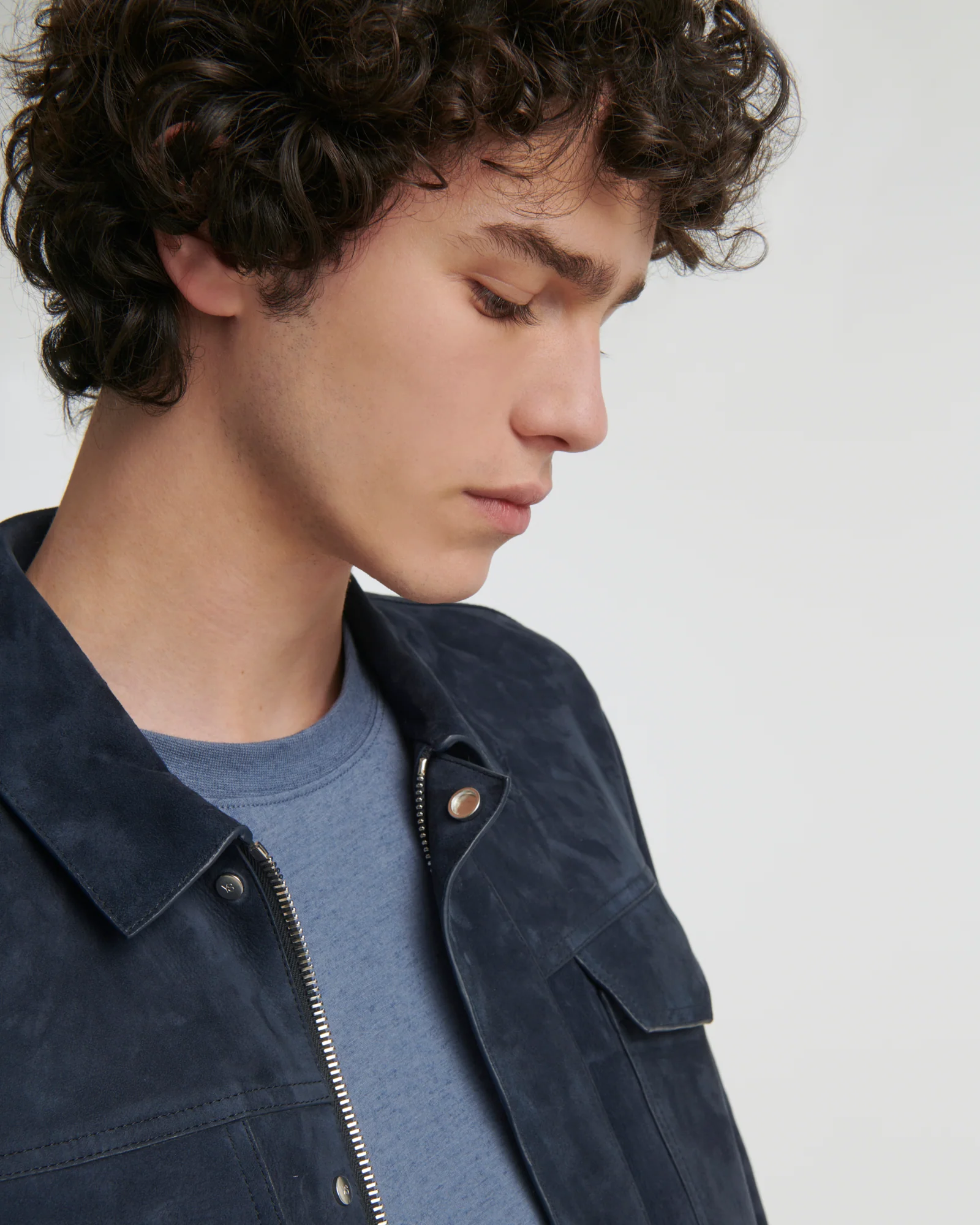 Double-sided velour leather jacket with nappa reverse - Image 3
