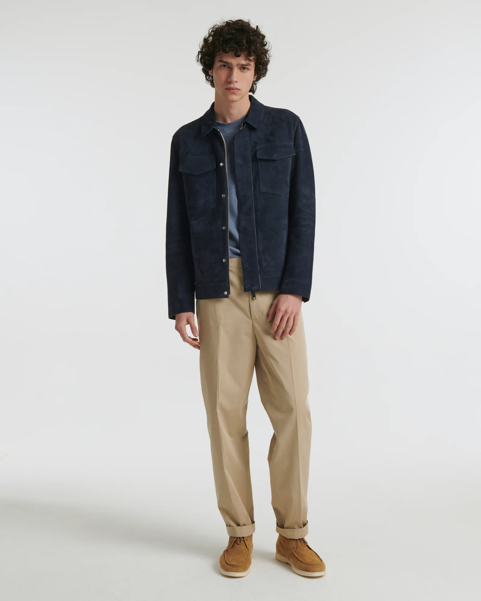 Double-sided velour leather jacket with nappa reverse - Image 4