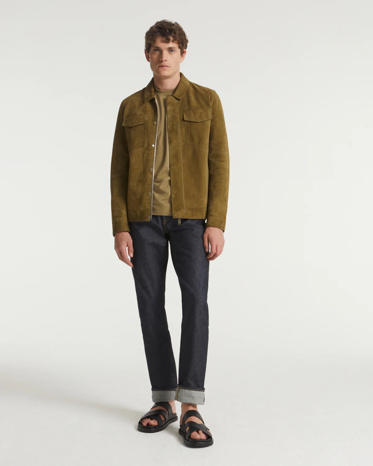 Double-sided velour leather jacket with nappa reverse - Image 3