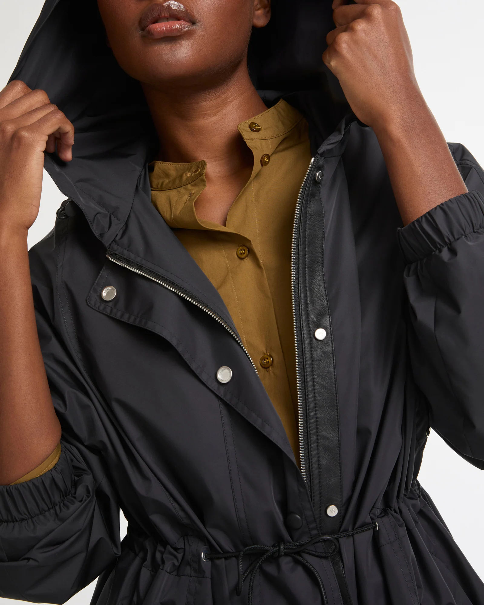 Waterproof technical fabric cape parka - Image 3