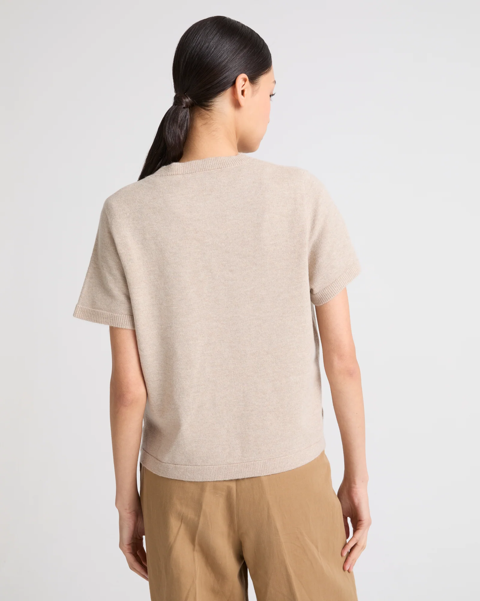 Wool-cashmere knit t-shirt - Image 3